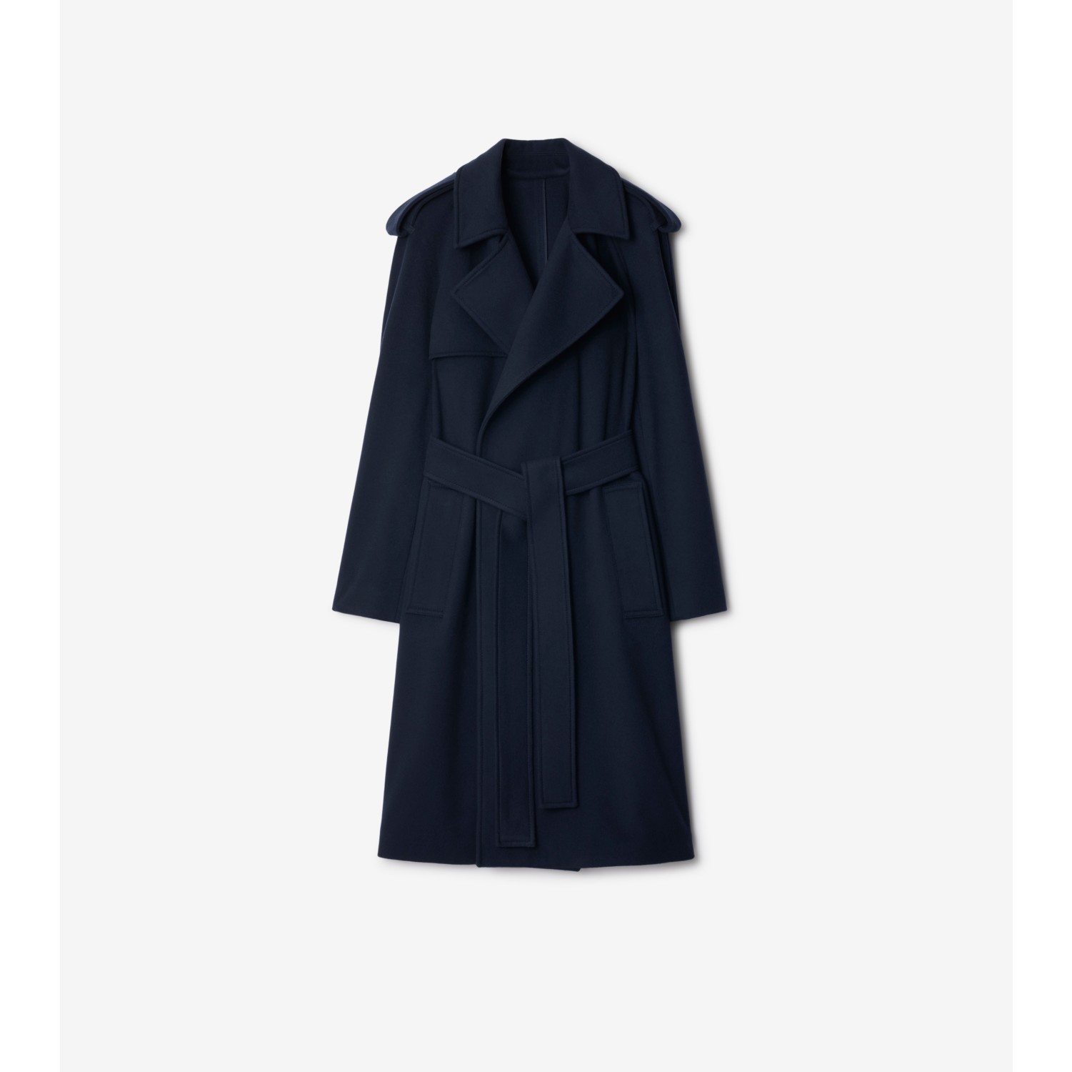 Cashmere Wrap Coat in Navy Women Burberry Official