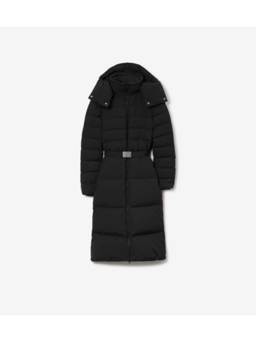 Burberry Belted Puffer Coat In Black