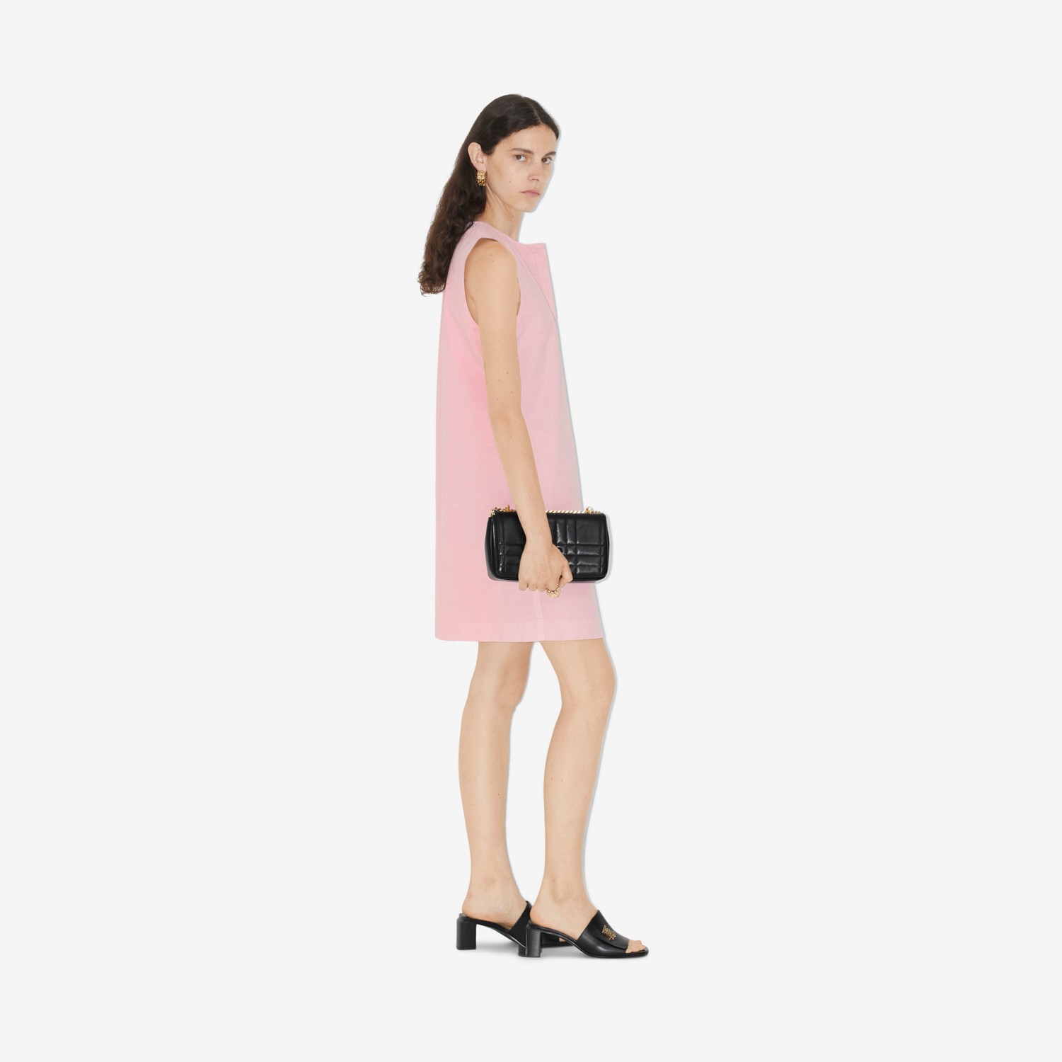 Sleeveless EKD Motif Cotton Dress in Soft Blossom - Women | Burberry® Official