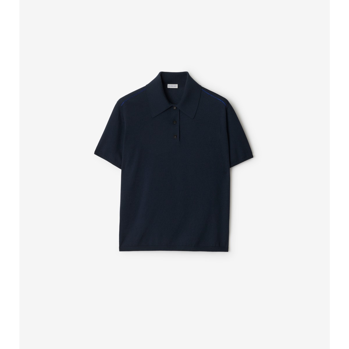 Shop Burberry Wool Polo Shirt In Navy