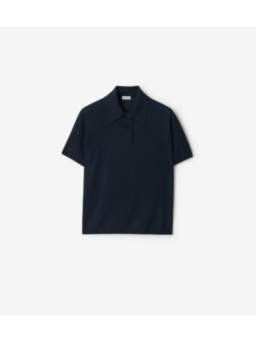 Burberry Wool Polo Shirt In Blue