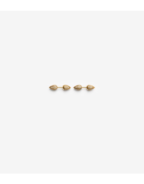 Small Spear Pavé Stud Earrings