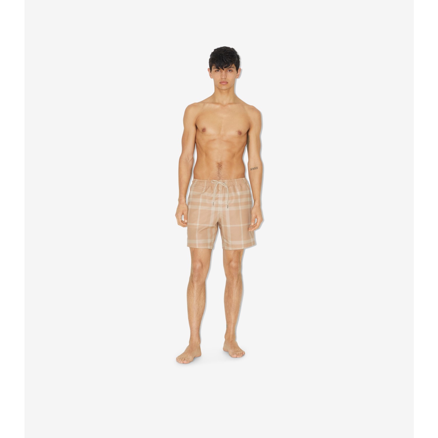 Burberry check on sale drawcord swim shorts