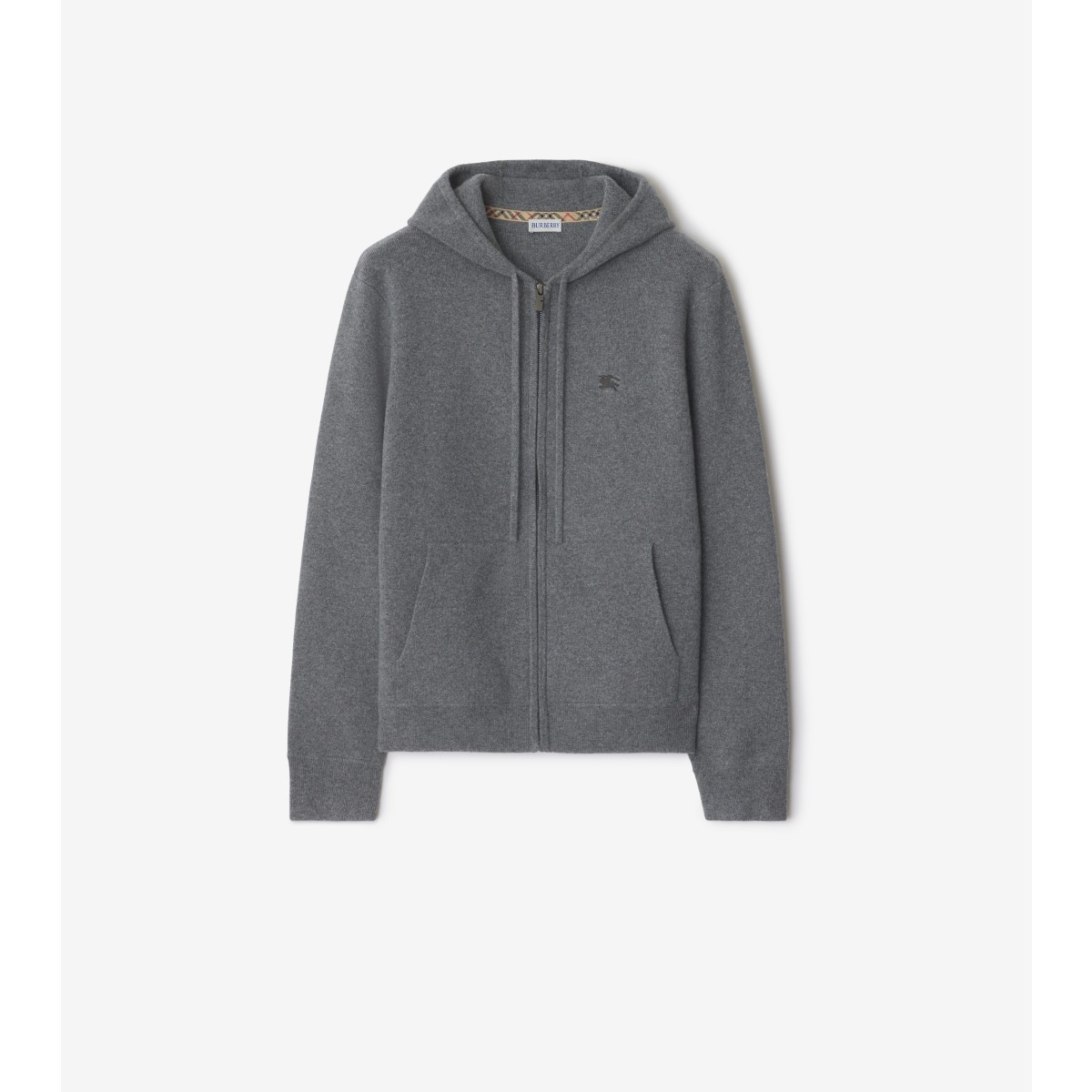  Check Cashmere Blend Zip Hoodie