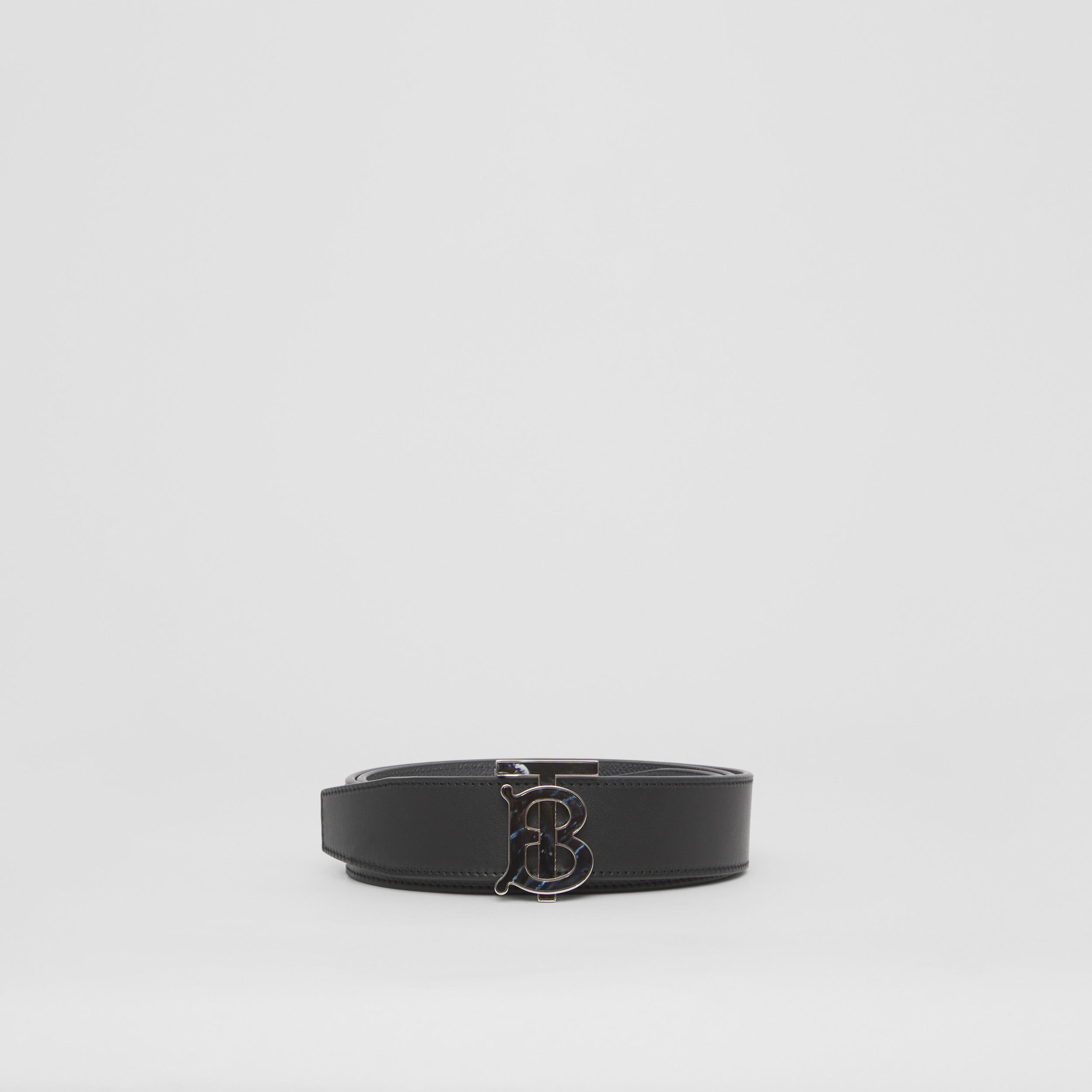 Reversible Monogram Motif Leather Belt in Black/grey - Men | Burberry® Official - 4