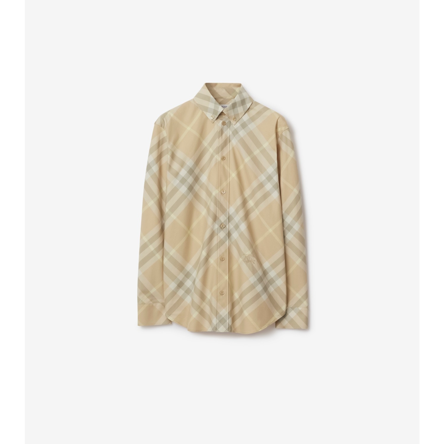 Check Cotton Shirt in Flax - Women | Burberry® Official
