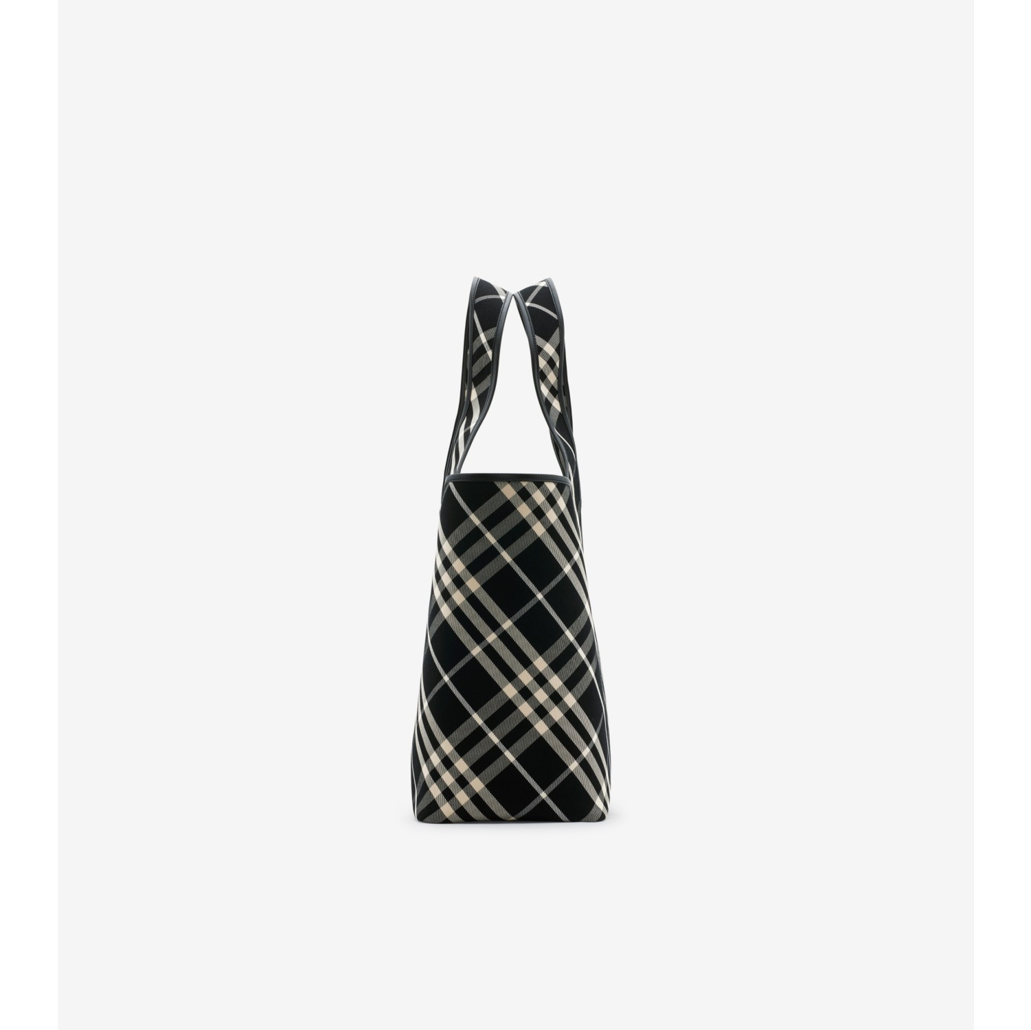 Medium Check Tote in Black calico Women Burberry Official