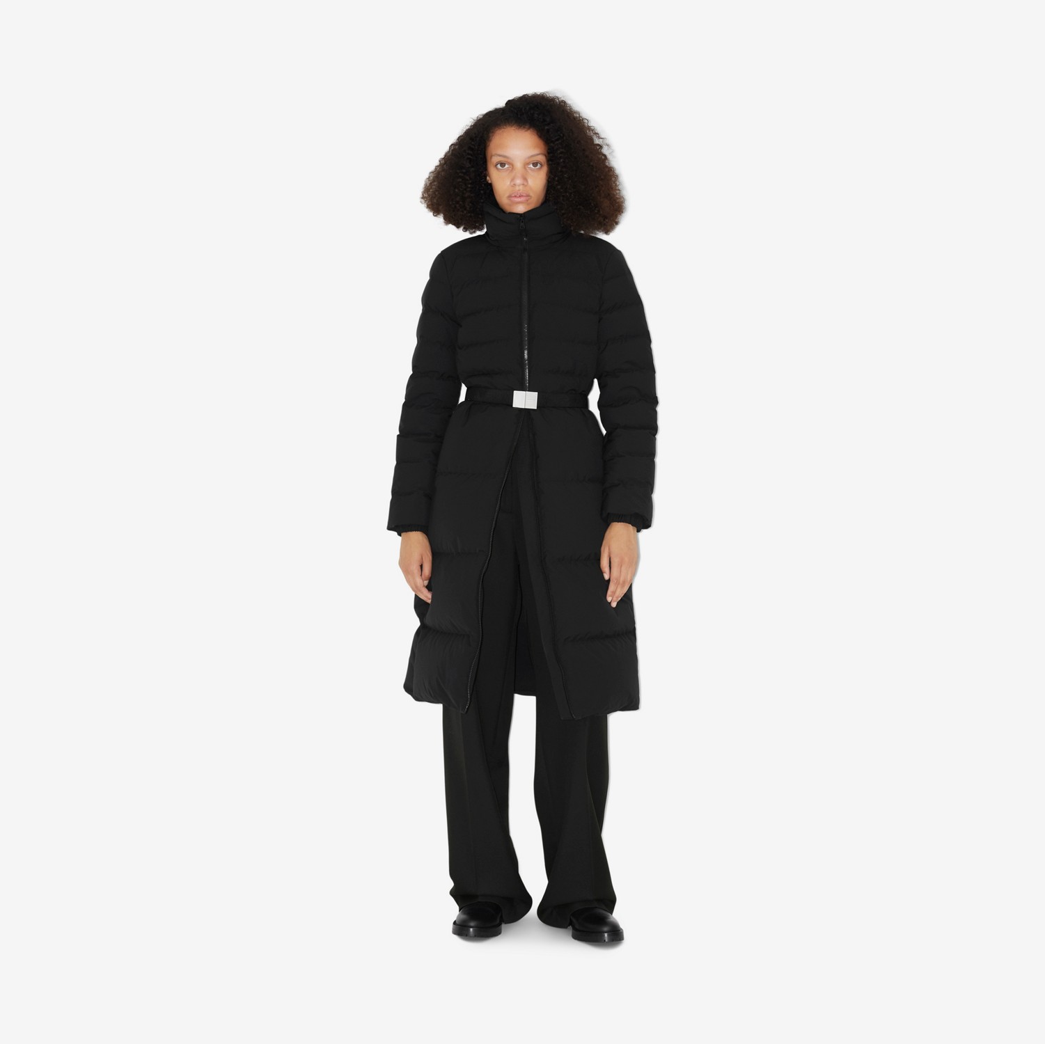Belted Puffer Coat in Black - Women | Burberry® Official