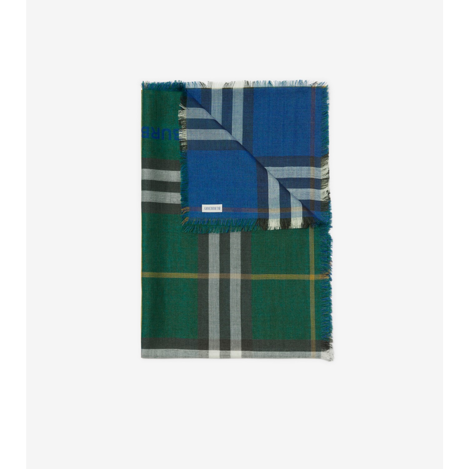 Reversible Check Wool Silk Scarf