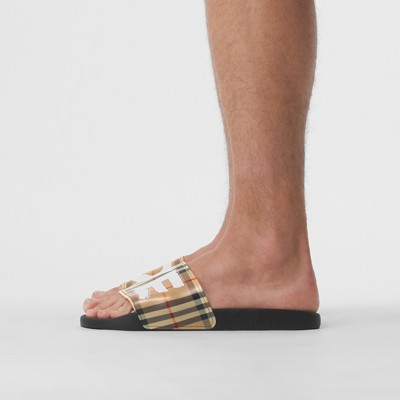 burberry vintage check slides