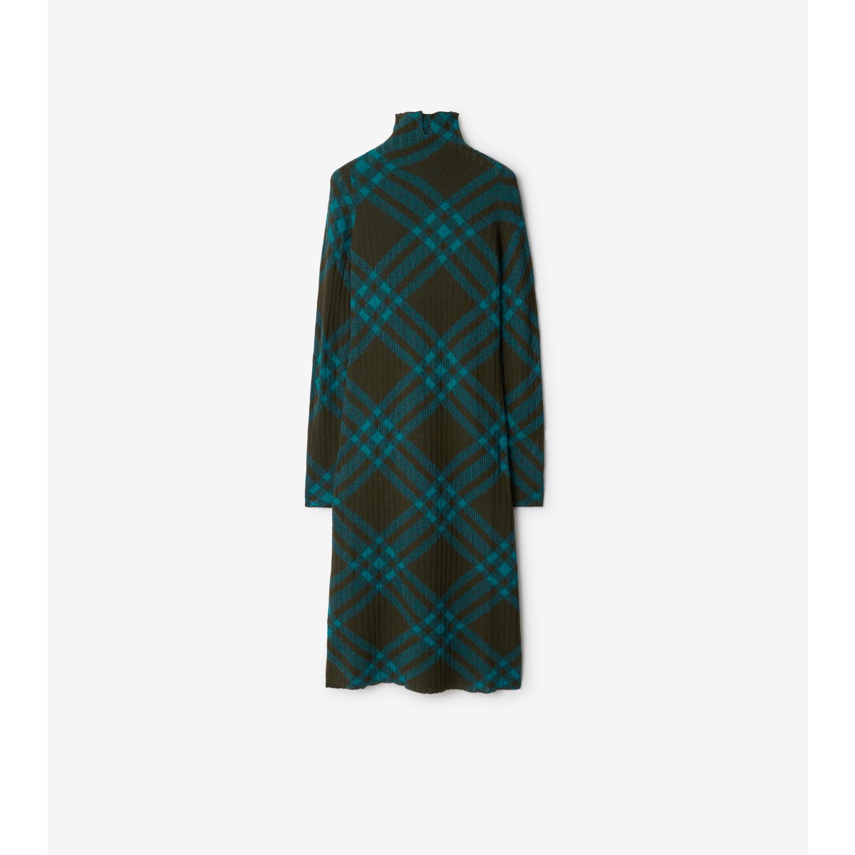 Shop Burberry Check Wool Blend Dress In Snug