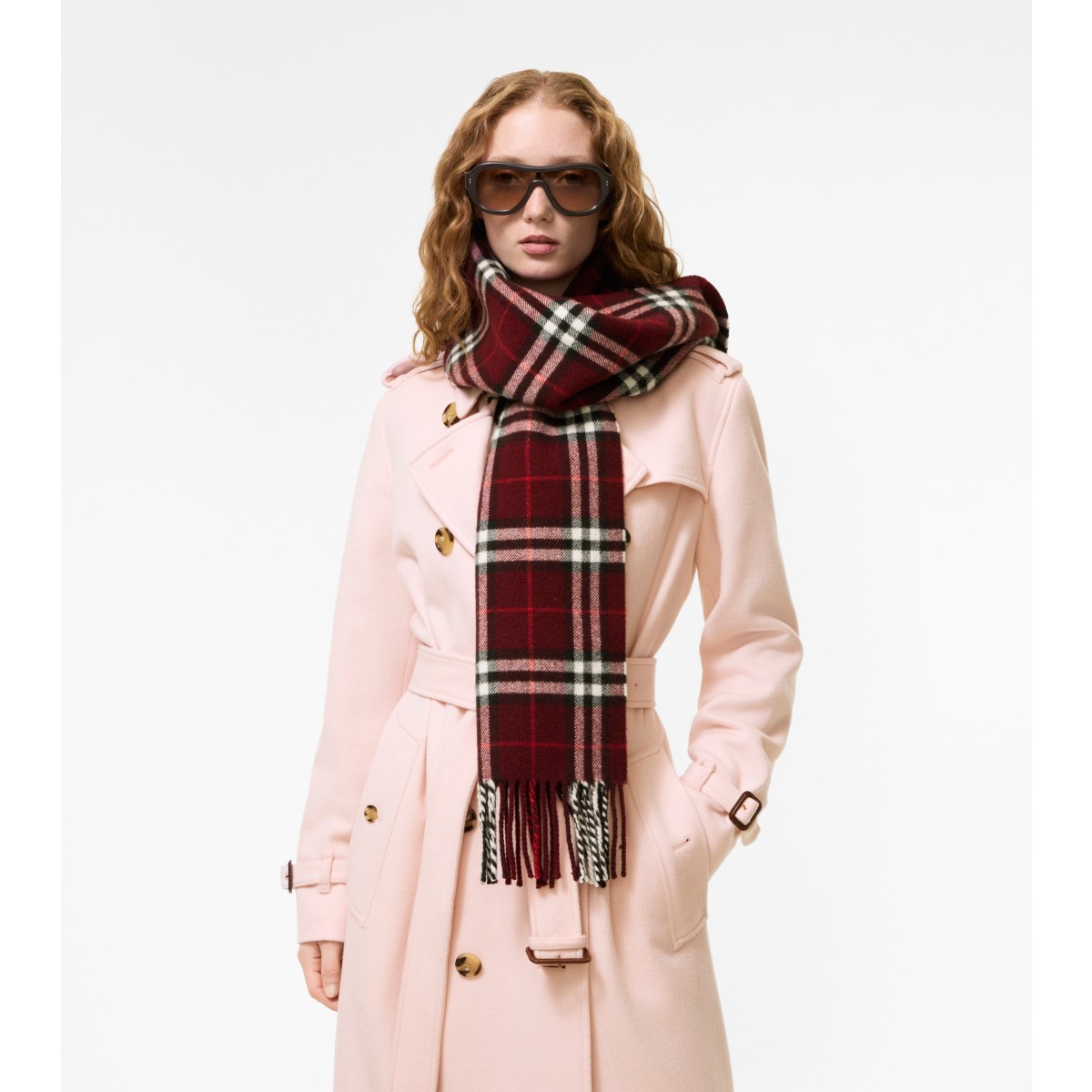  Check Sparkle Cashmere Scarf