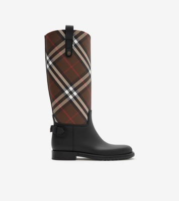 Check Cavalier Outdoor Boots in Tobacco brown - Women | Burberry
