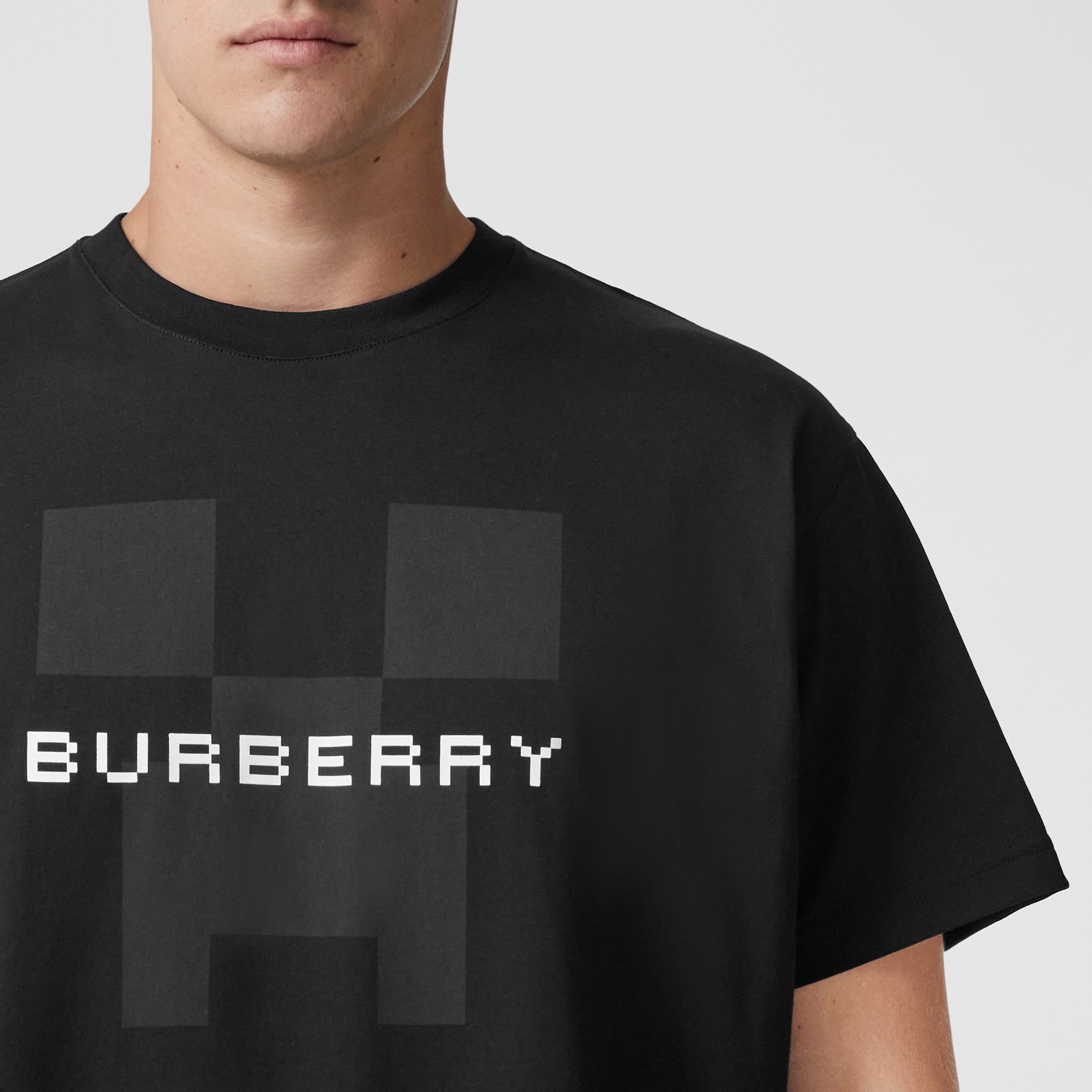 Logo Print Cotton T-shirt in Black - Men | Burberry® Official - 2
