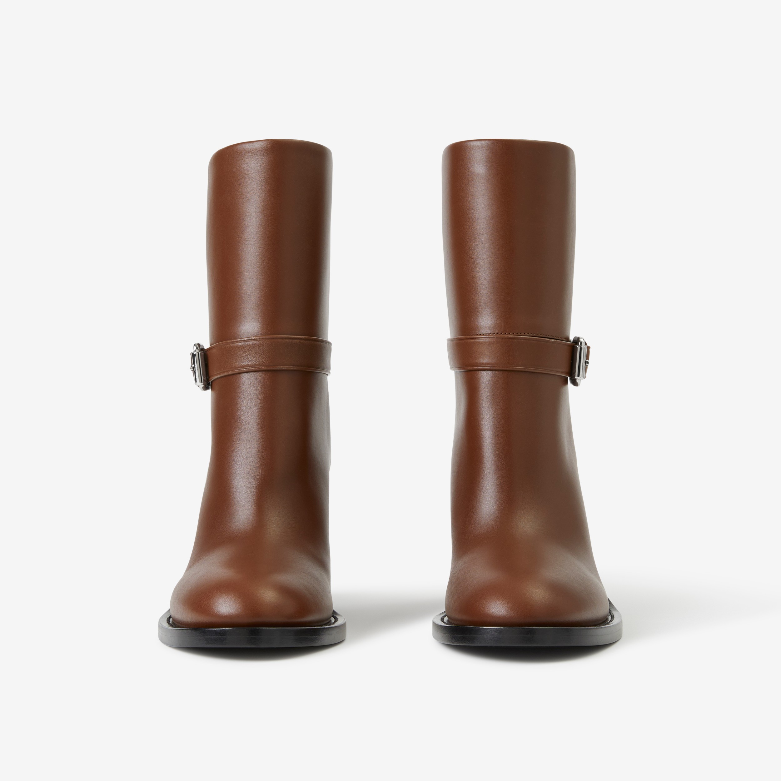 Leather Ankle Boots in Pine Cone Brown - Women | Burberry® Official - 2