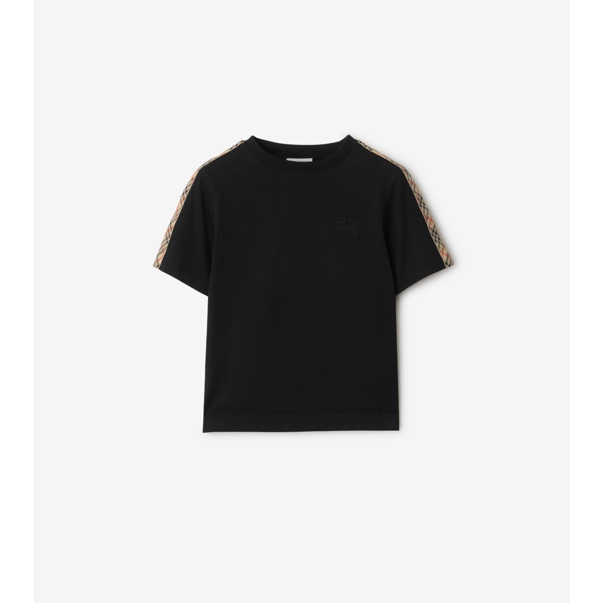 Burberry Check Trim Cotton T-shirt