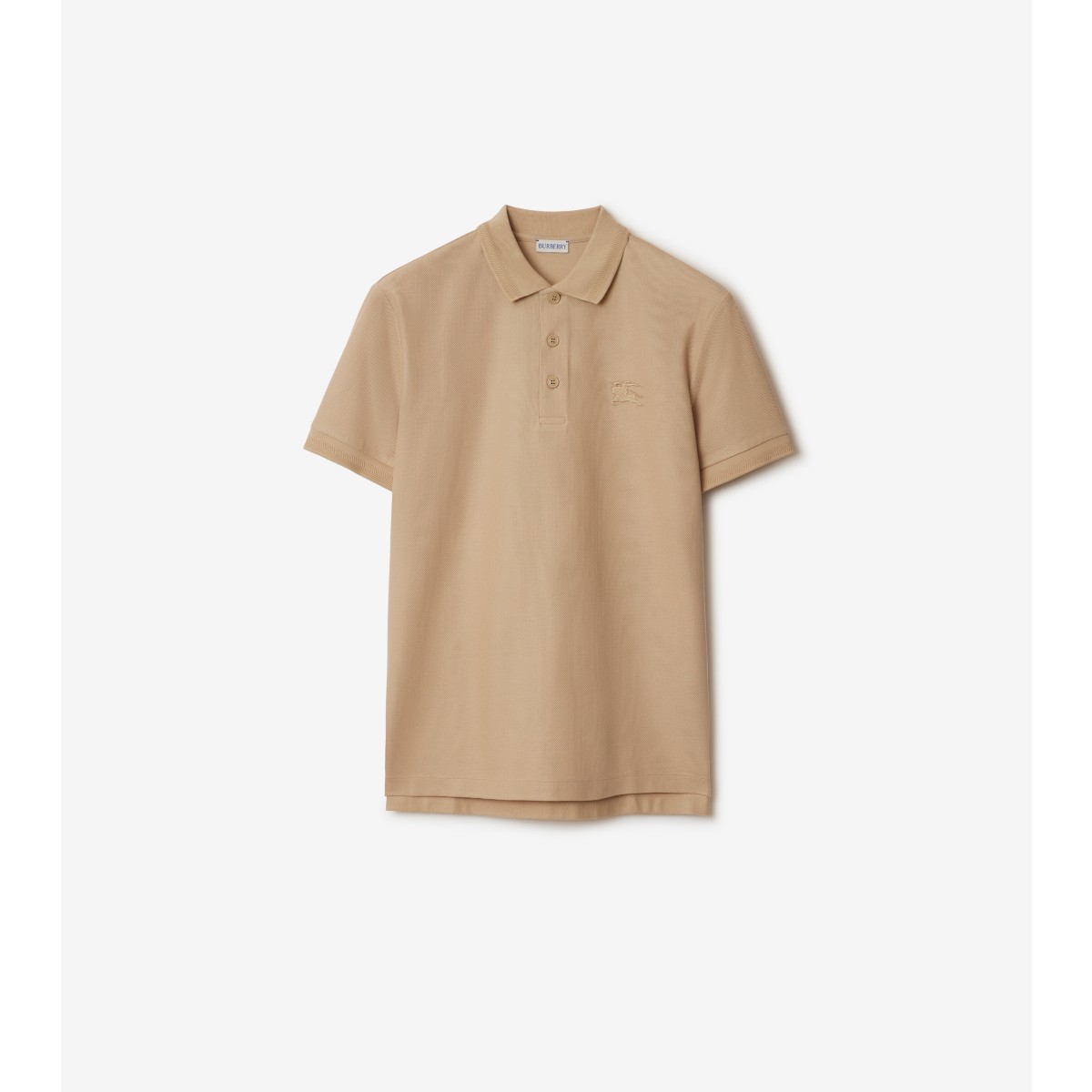 Shop Burberry Cotton Polo Shirt In Soft Fawn