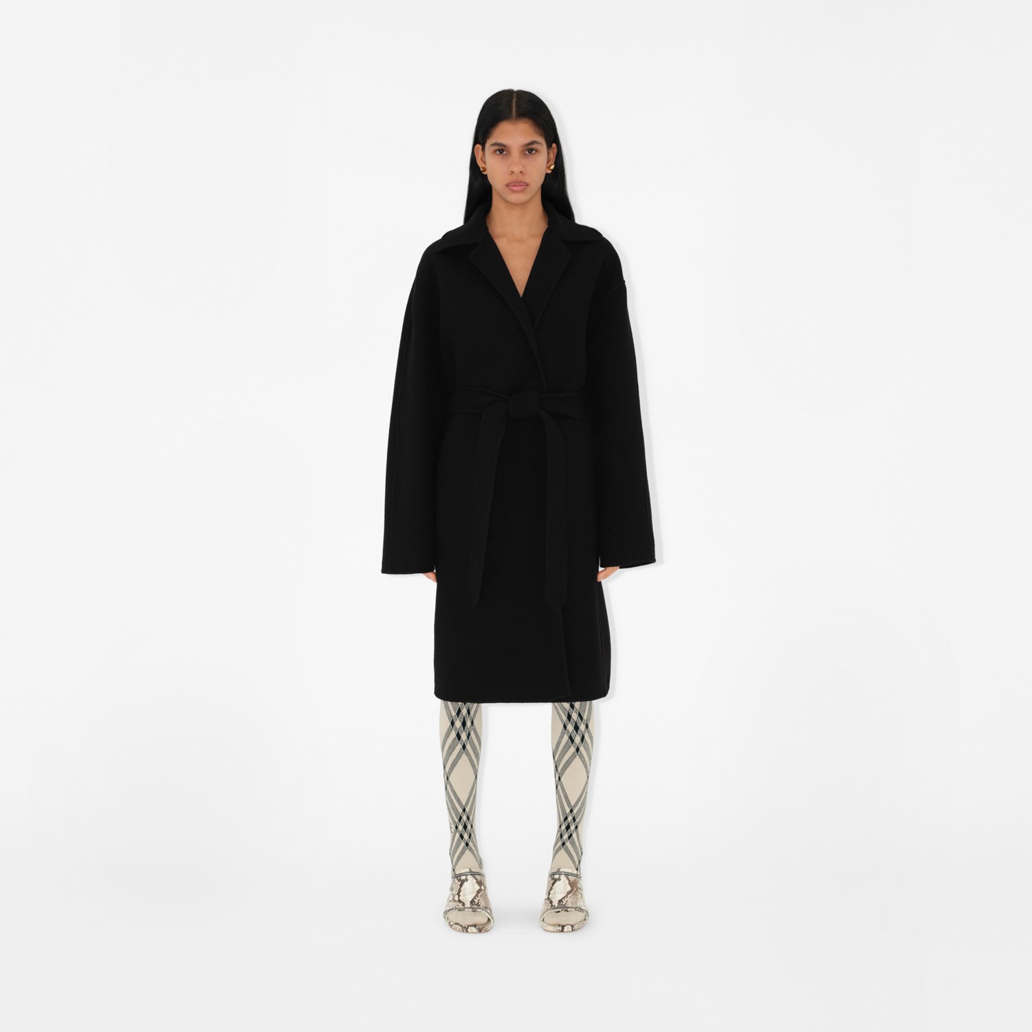 カシミア ラップコート (ブラック) - ウィメンズ | Burberry カシミア ラップコート (ブラック) - ウィメンズ | Burberry