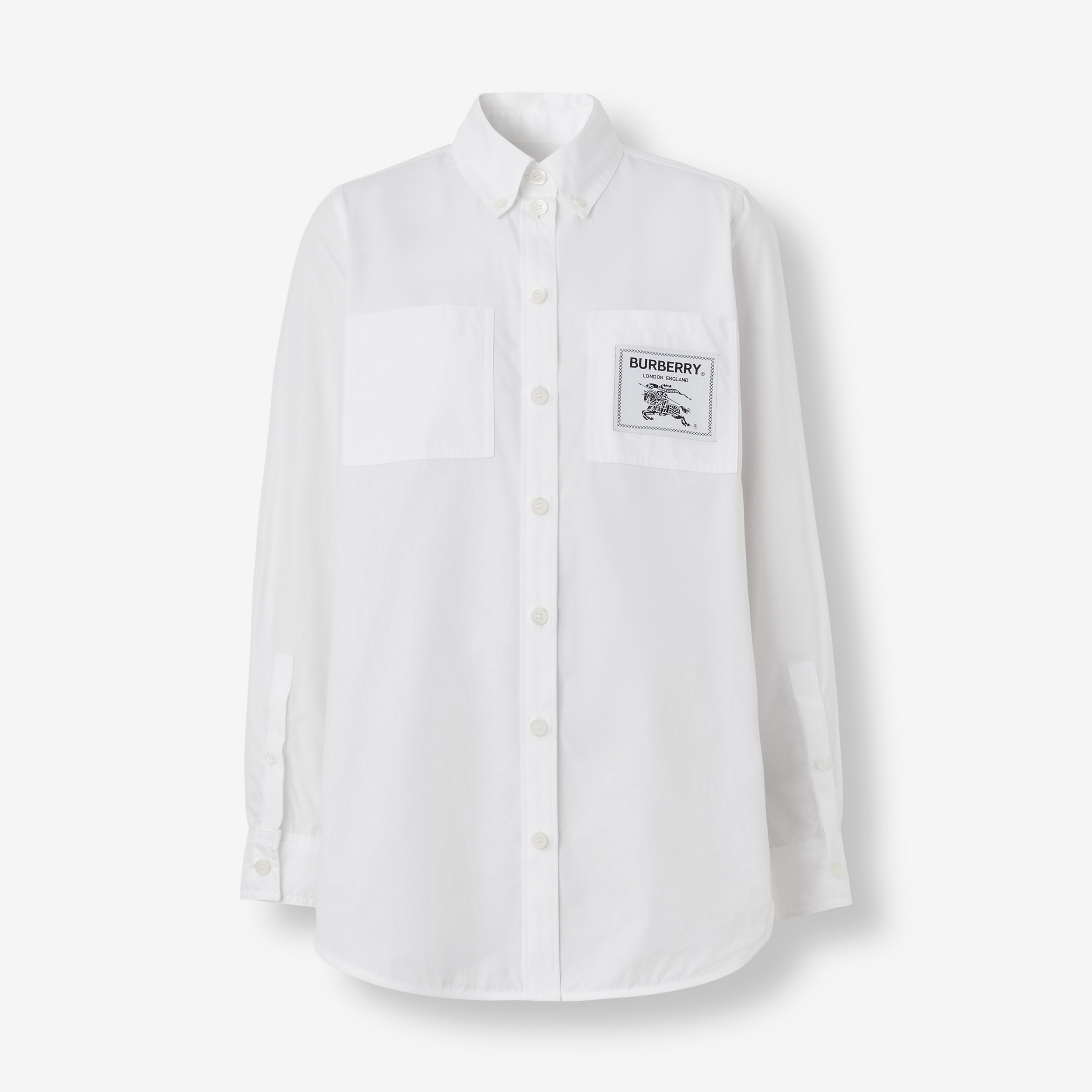 Camisa en algodón con etiqueta Prorsum (Blanco Óptico) - Mujer | Burberry® oficial - 1