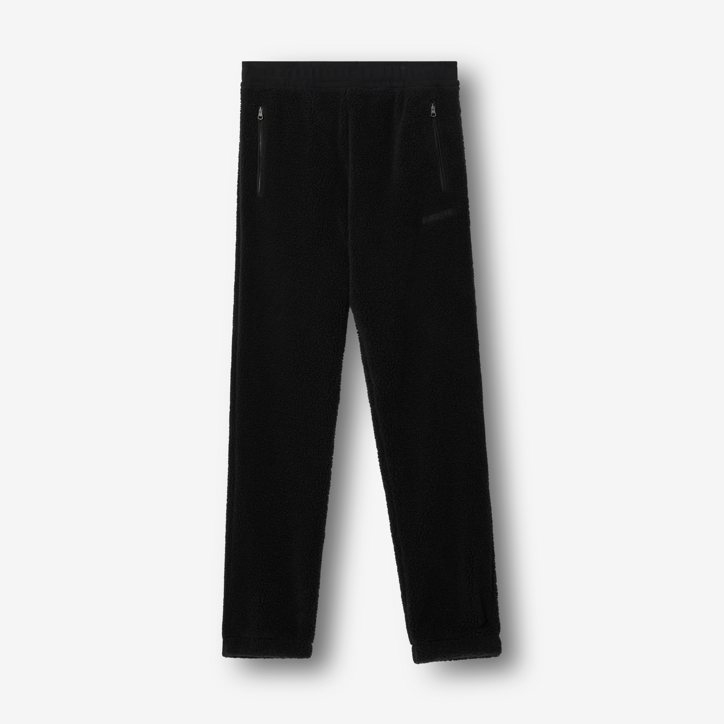 Pantalones de jogging en polar con logotipo bordado (Negro) - Hombre | Burberry® oficial - 1