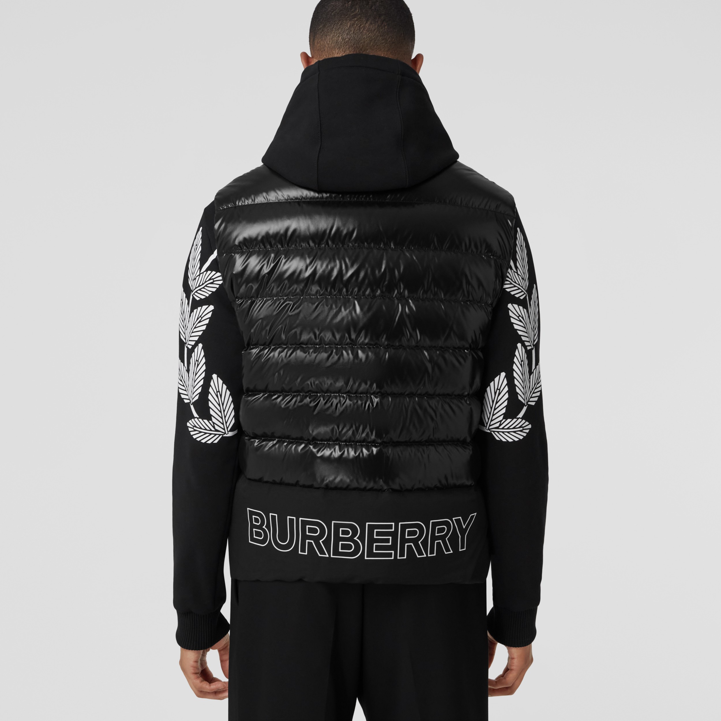 Logo Print Nylon Puffer Gilet in Black - Men | Burberry® Official - 3