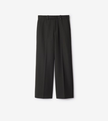 Wool Tailored Trousers in Raven - Men | Burberry® Official