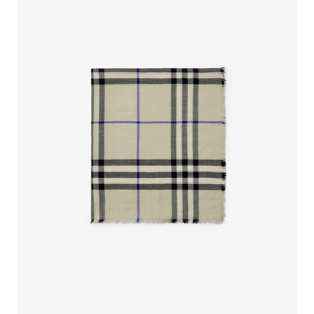 Shop Burberry Check Wool Scarf In Lichen