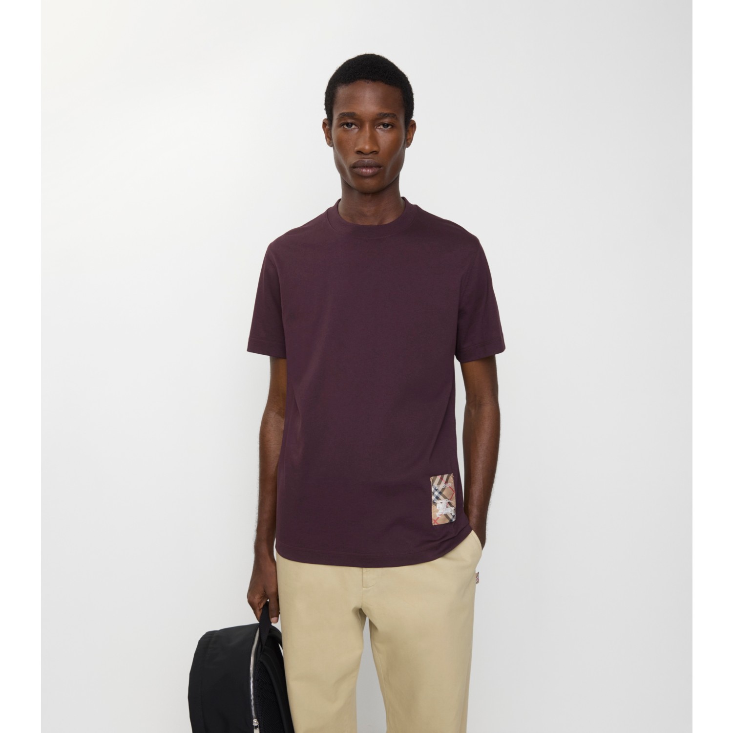 Check Label Cotton T-shirt