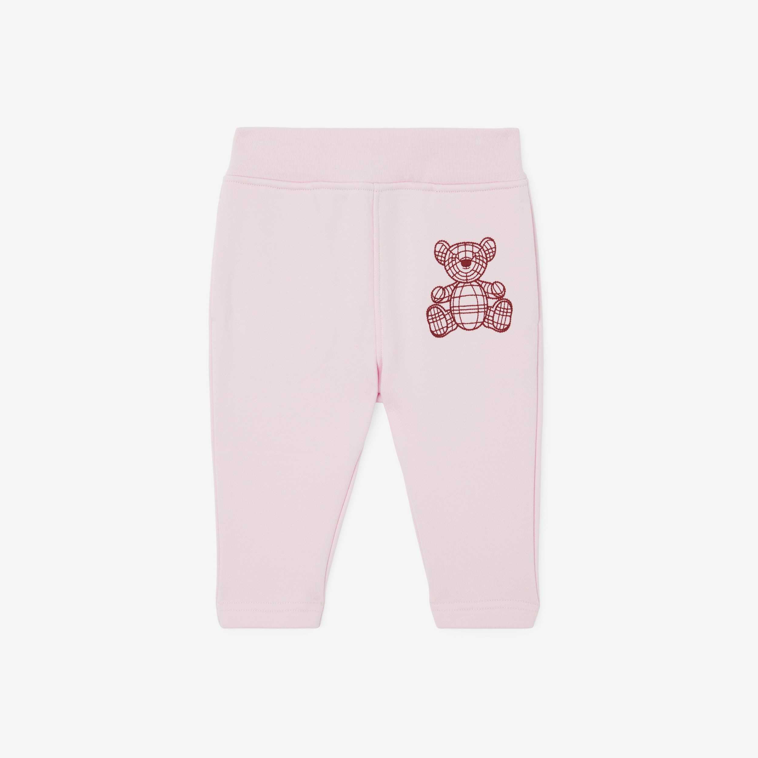 Thomas Bear Motif Cotton Jogging Pants in Pale Candy Pink - Children | Burberry® Official - 1