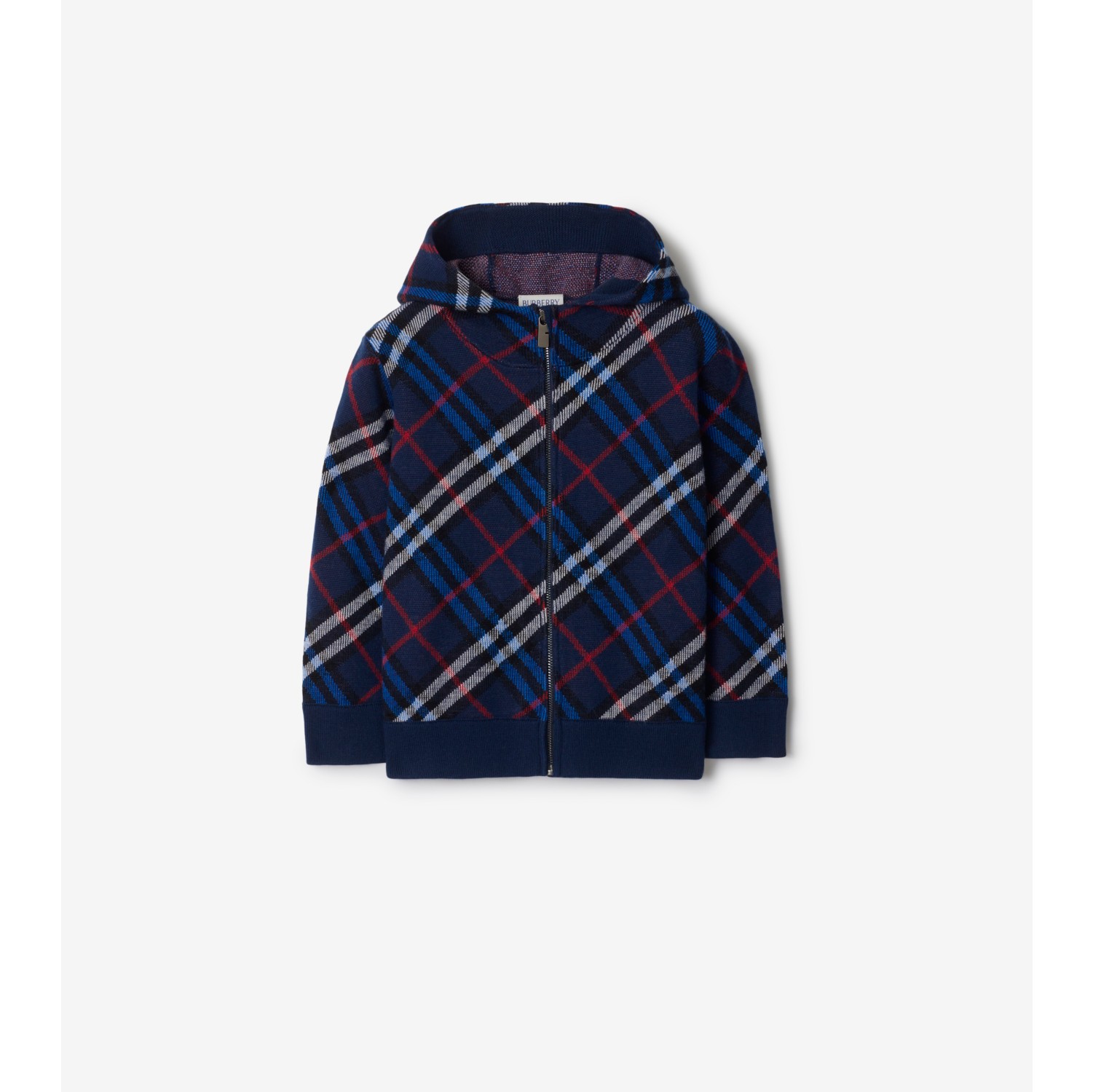 Check Wool Zip Hoodie