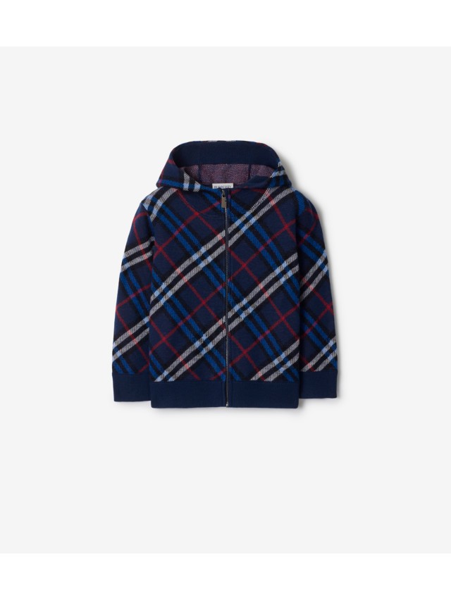 み*こ様 Burberry ロングニット バーバリー カーディガン セーター チェック ウールカシミア カーディガン (バーチブラウン) - ウィメンズ