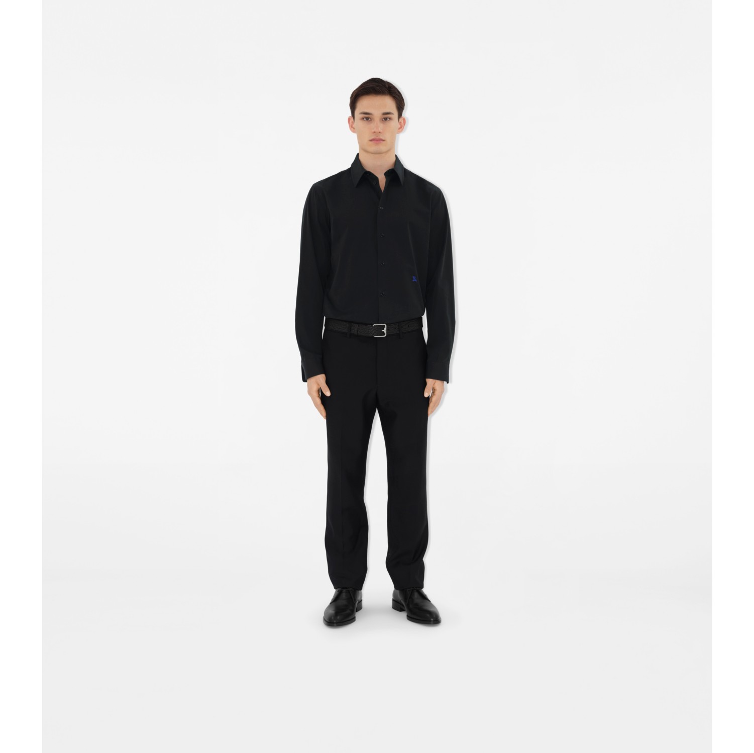 Cotton Formal Shirt in Black Men Burberry Official