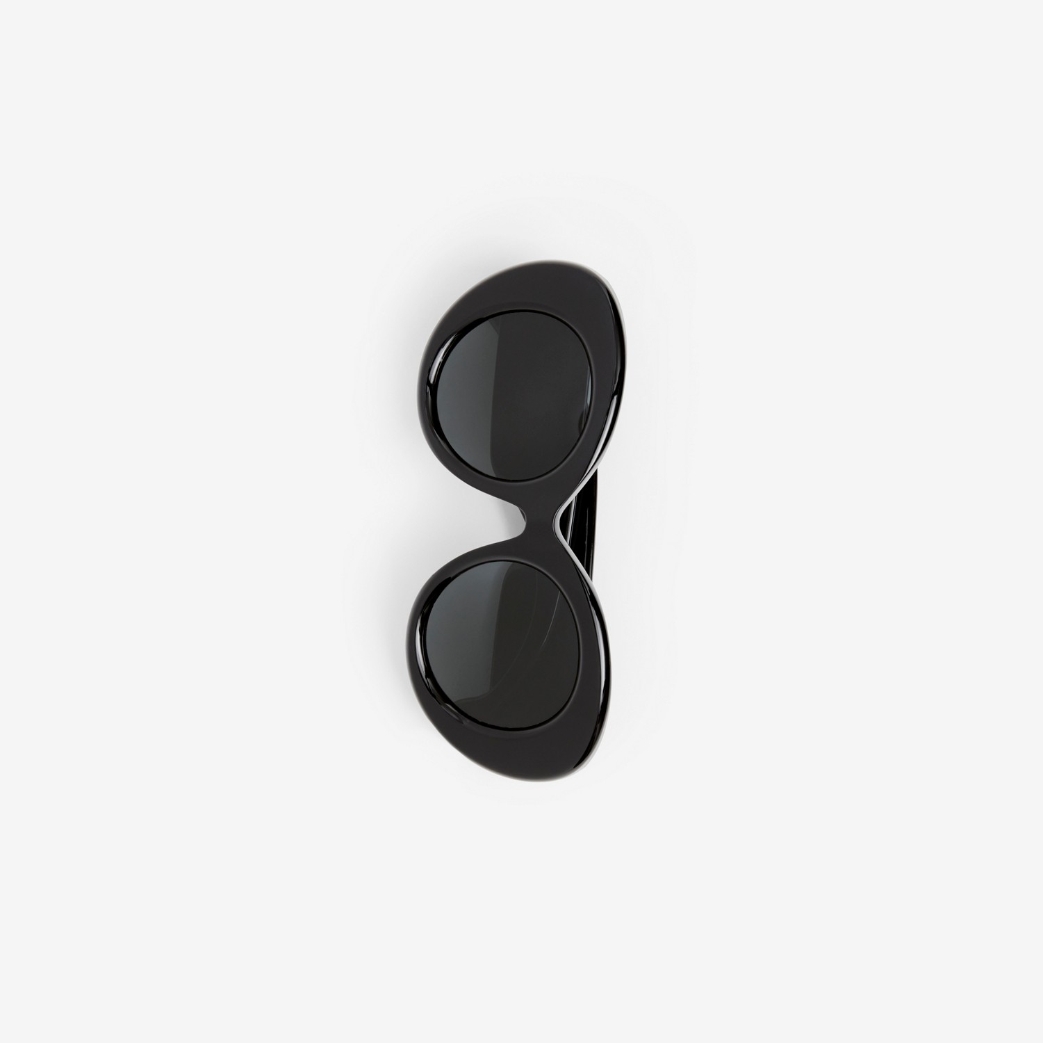 Extragroße runde Sonnenbrille „Lola“ mit Monogrammmotiv (Schwarz/schwarz) - Damen | Burberry®