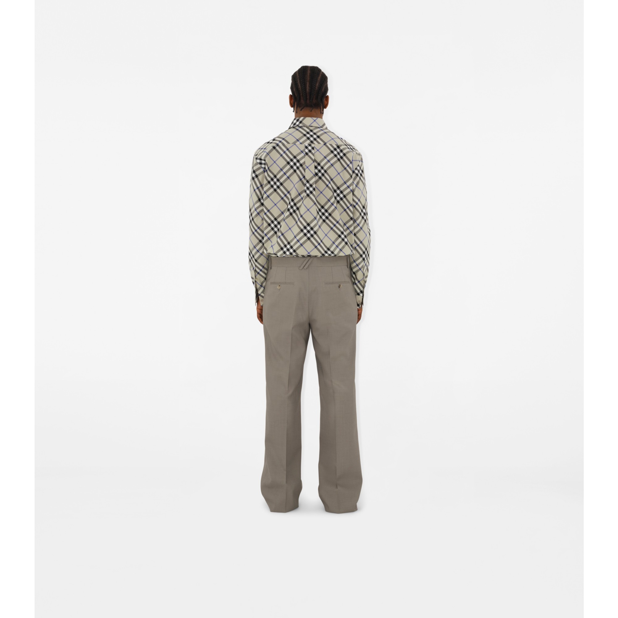 Check Cotton Shirt in Lichen - Men | Burberry® Official