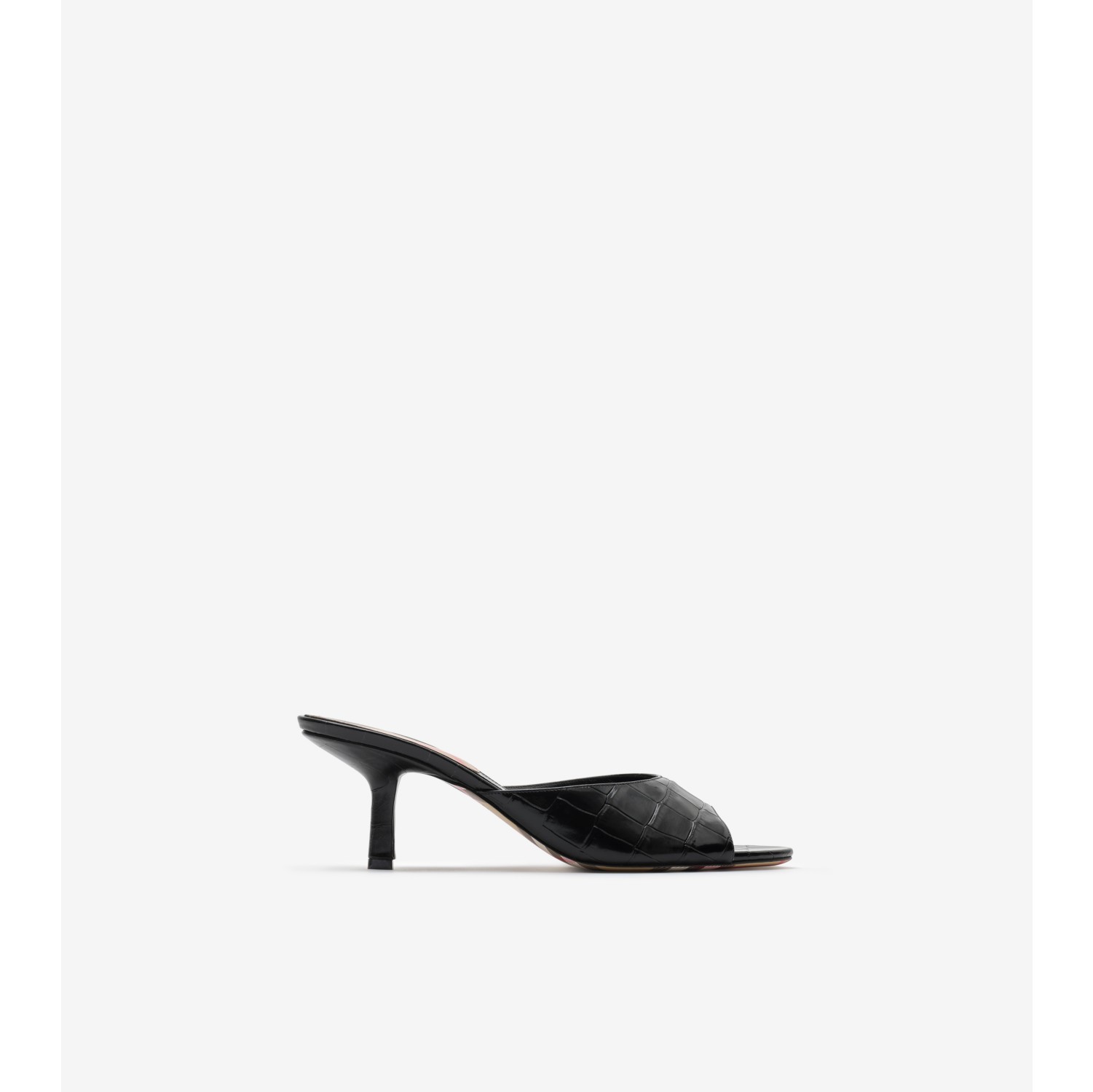Crocodile-effect Leather Mews Low Sandals​