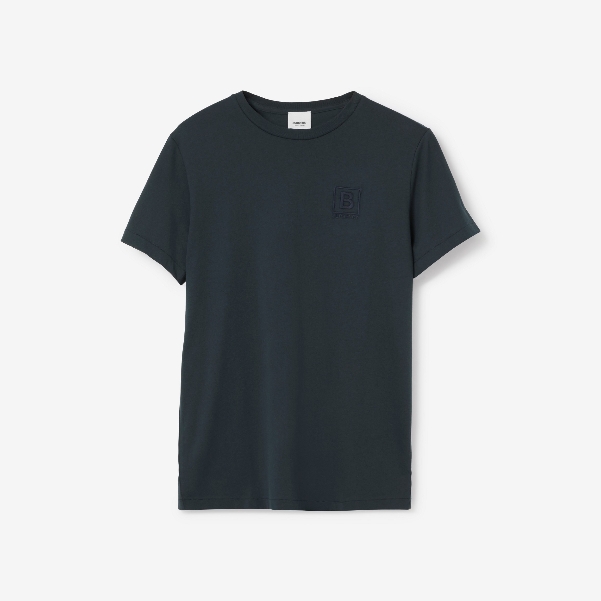 Camiseta de algodão com estampa gráfica de letra (Azul-marinho) - Homens | Burberry® oficial - 1