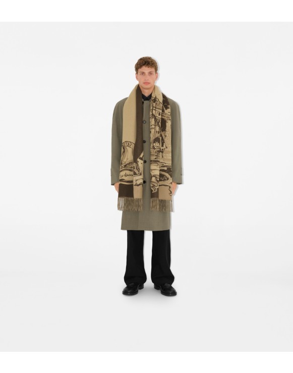 メンズ シルク、ウール、カシミアスカーフ | Burberry® 公式サイト