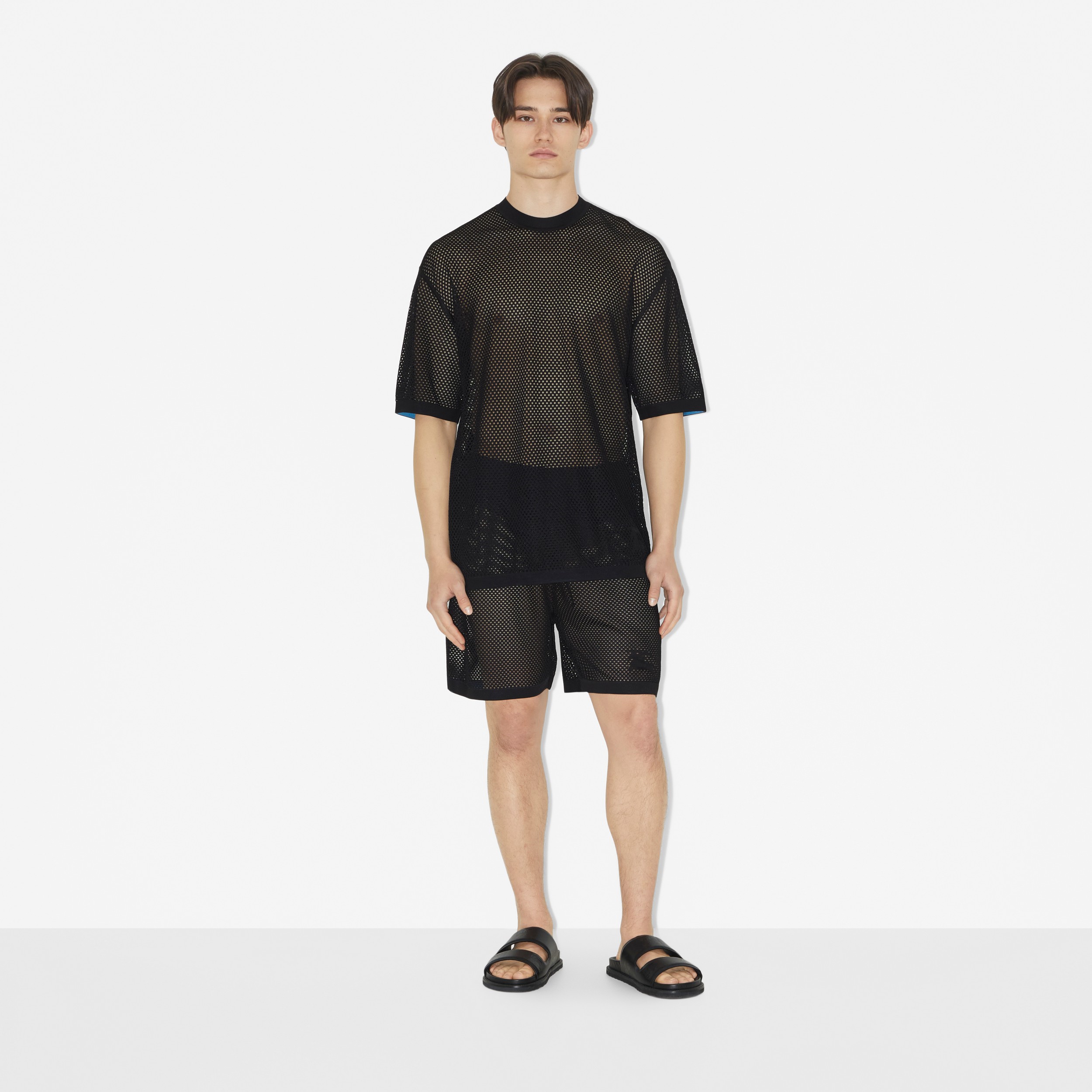Shorts de malha com estampa EKD (Preto) - Homens | Burberry® oficial - 2