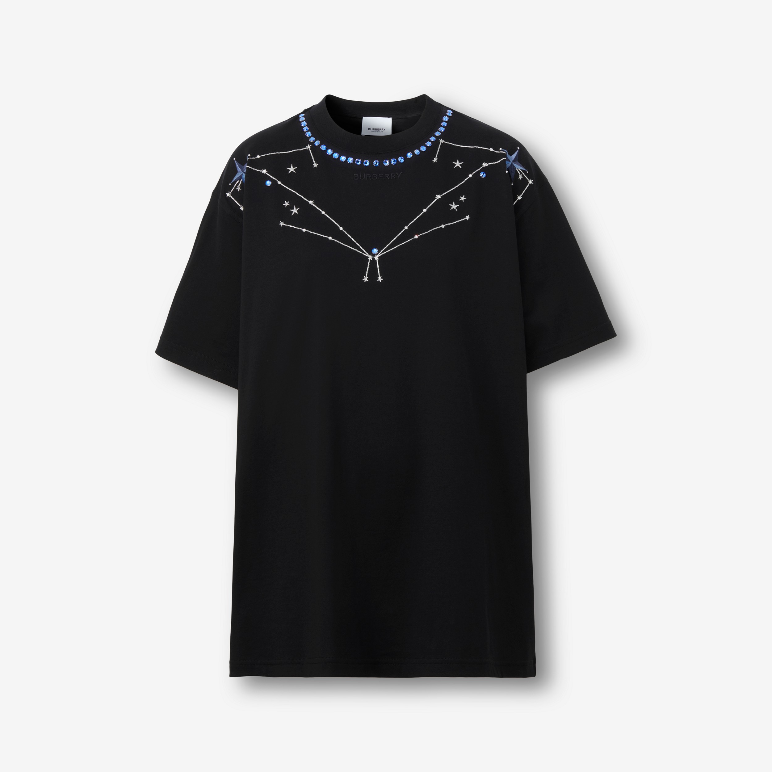 Constellation Detail Cotton Oversized T-shirt – Exclusive Capsule Collection in Black - Women | Burberry® Official - 1