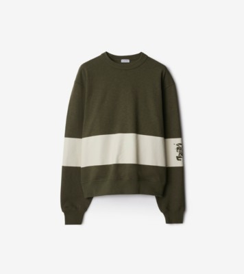 EKD Stripe Cotton Sweatshirt in Loch Men Burberry Official