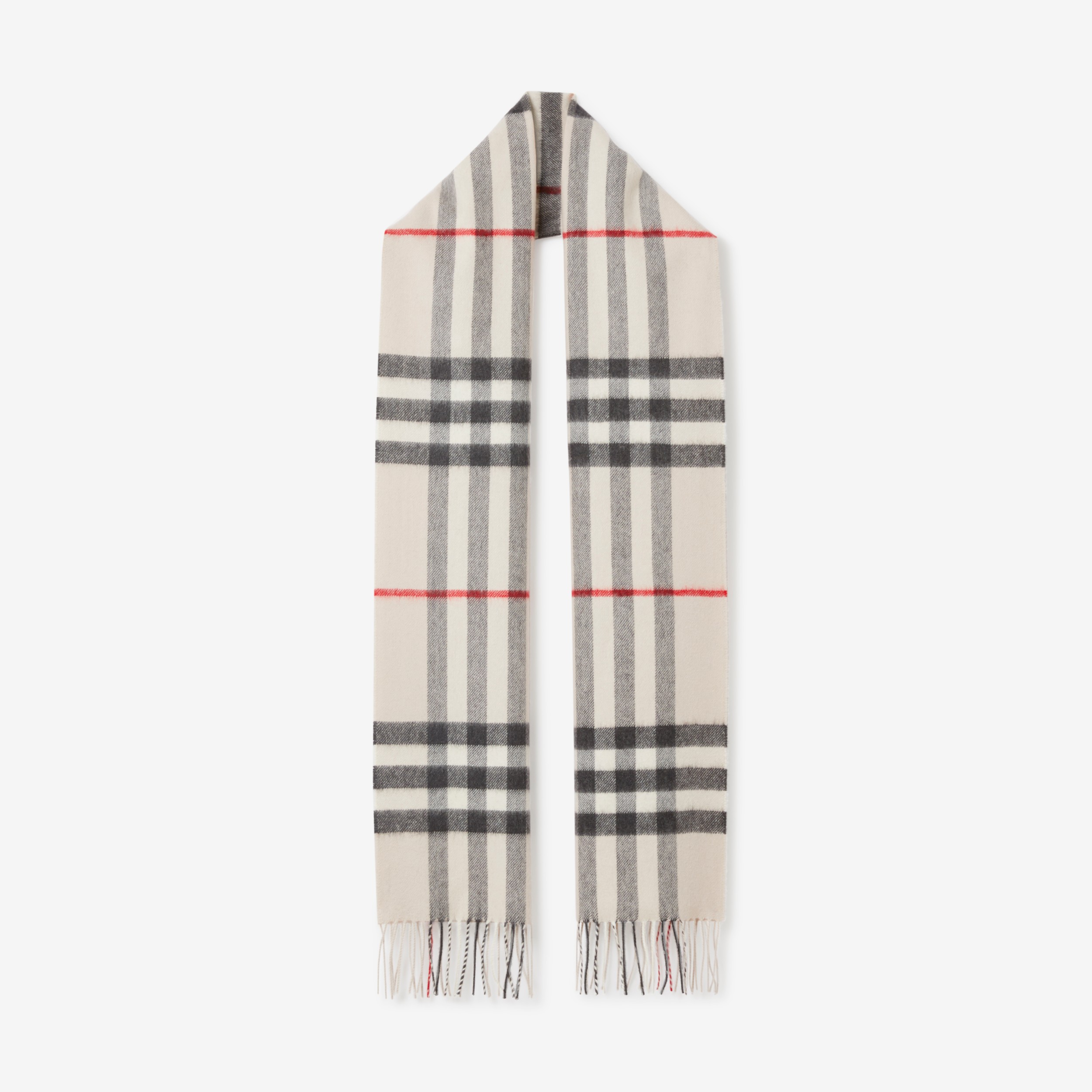 The Burberry Check Cashmere Scarf in Stone | Burberry® Official