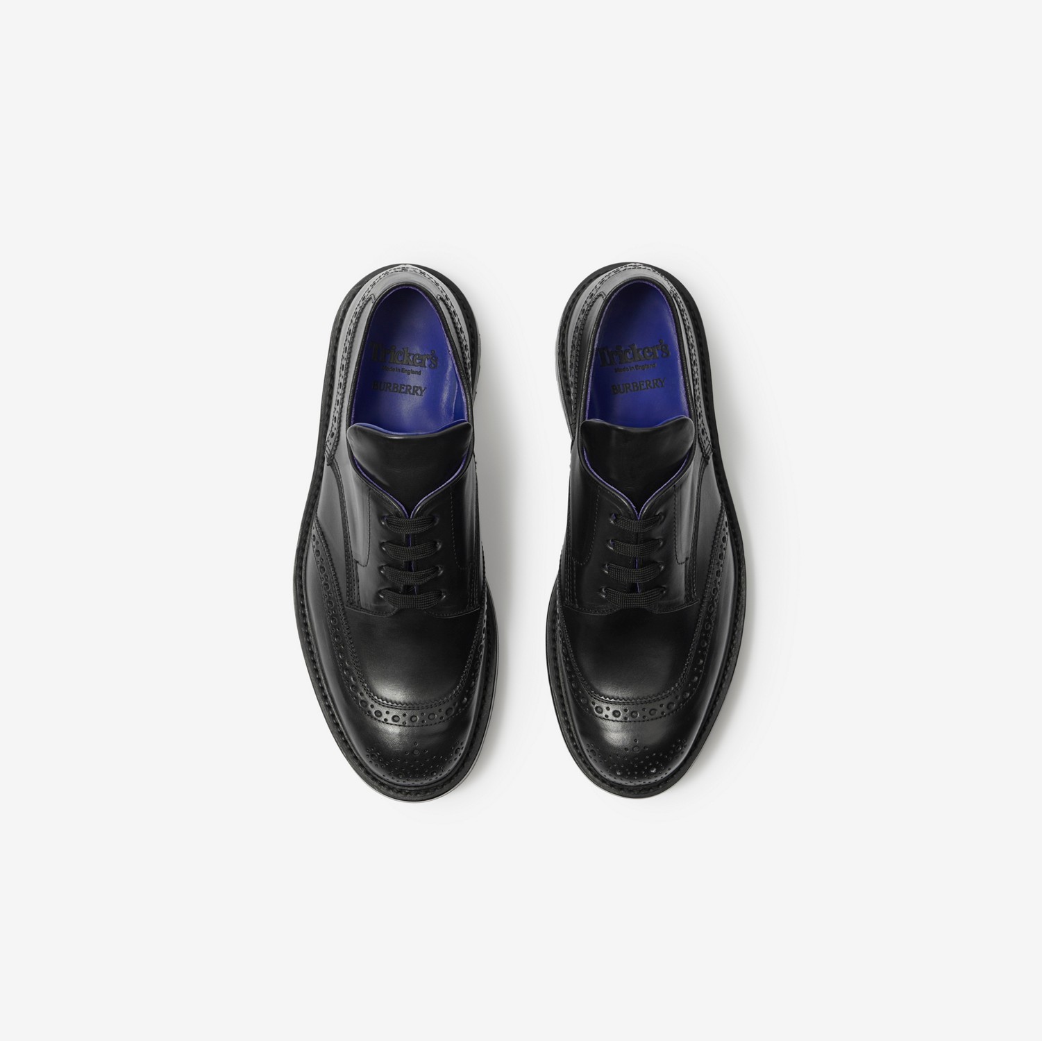 Leather Devon Brogues in Black - Men | Burberry® Official