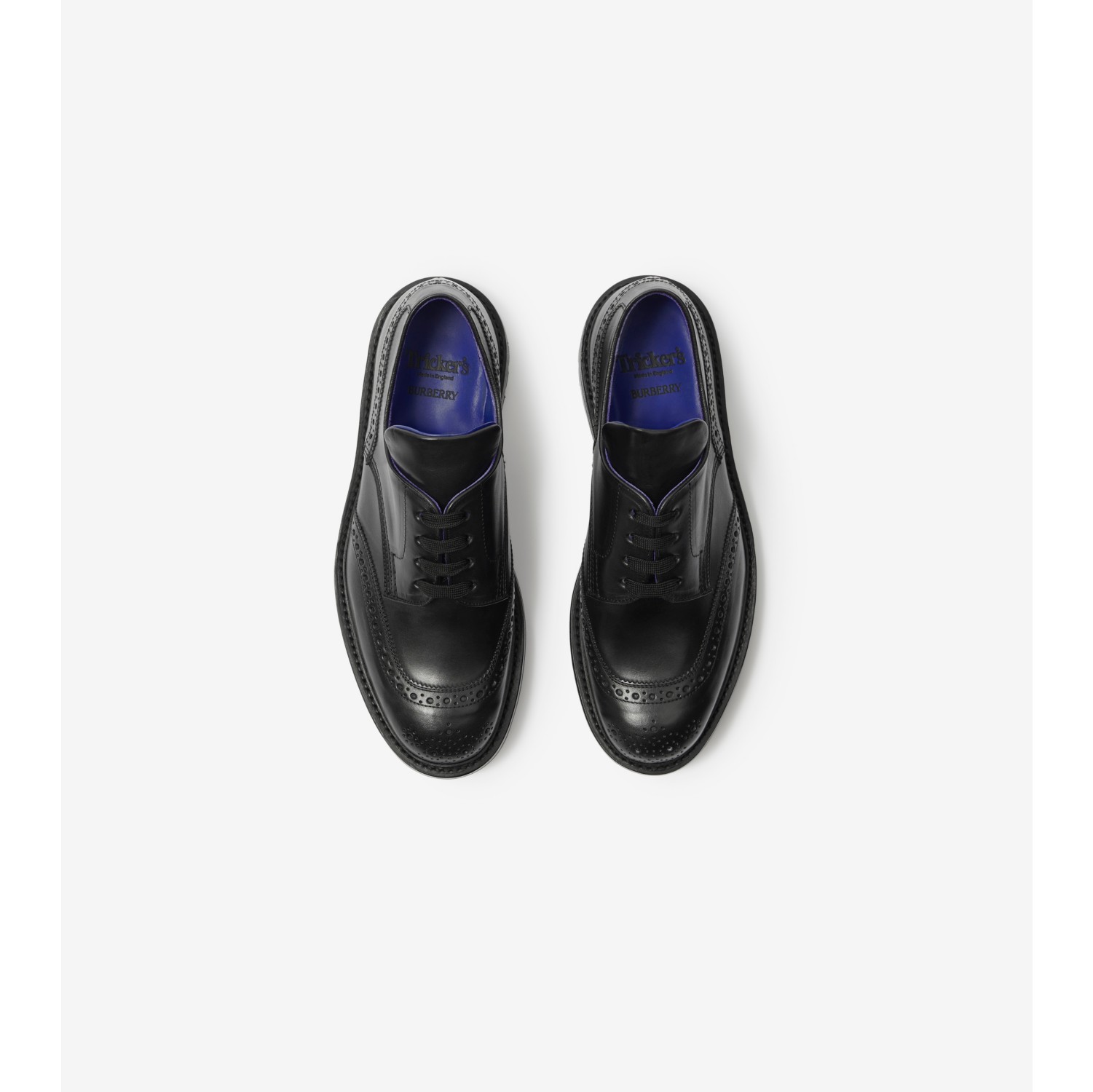 Tricker s Leather Devon Brogues in Black Burberry Official