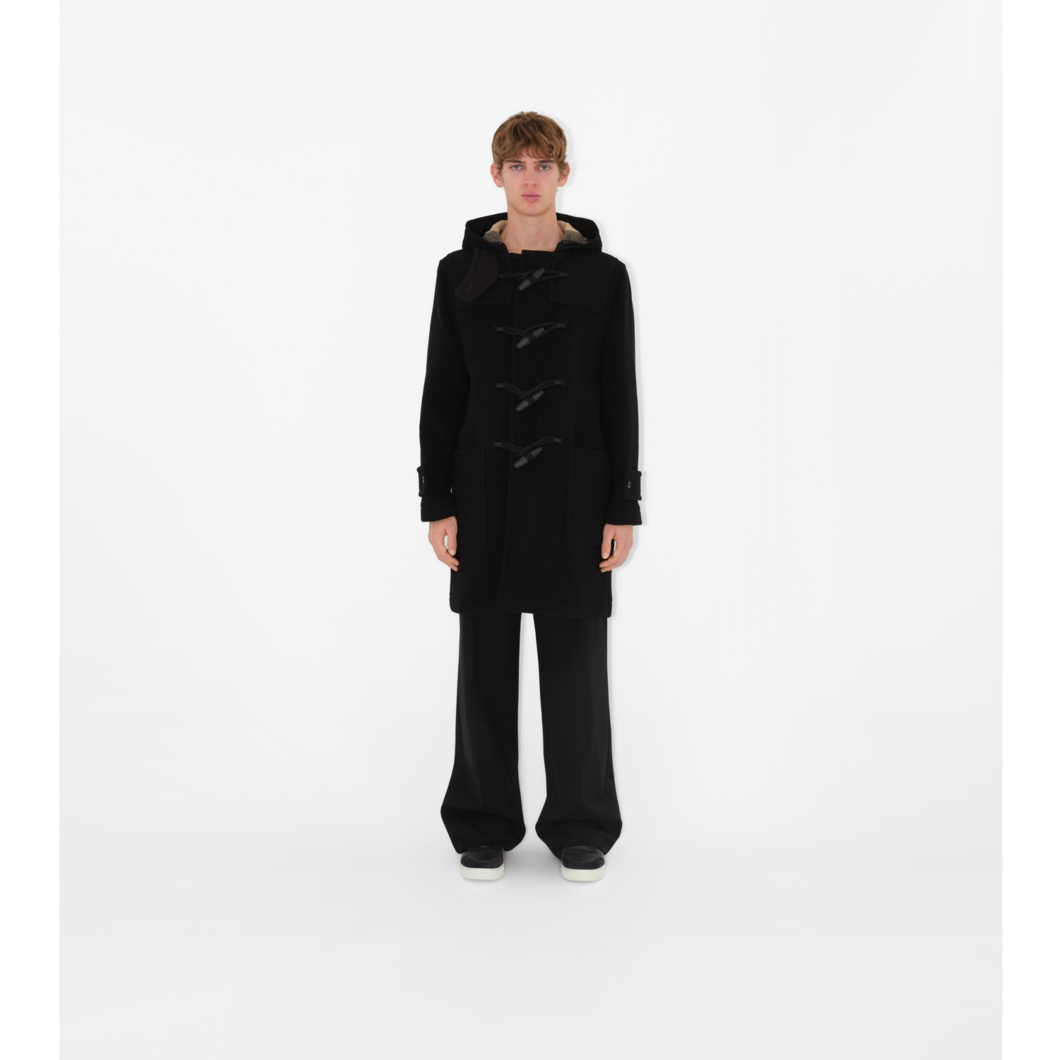 Black wool hot sale duffle coat