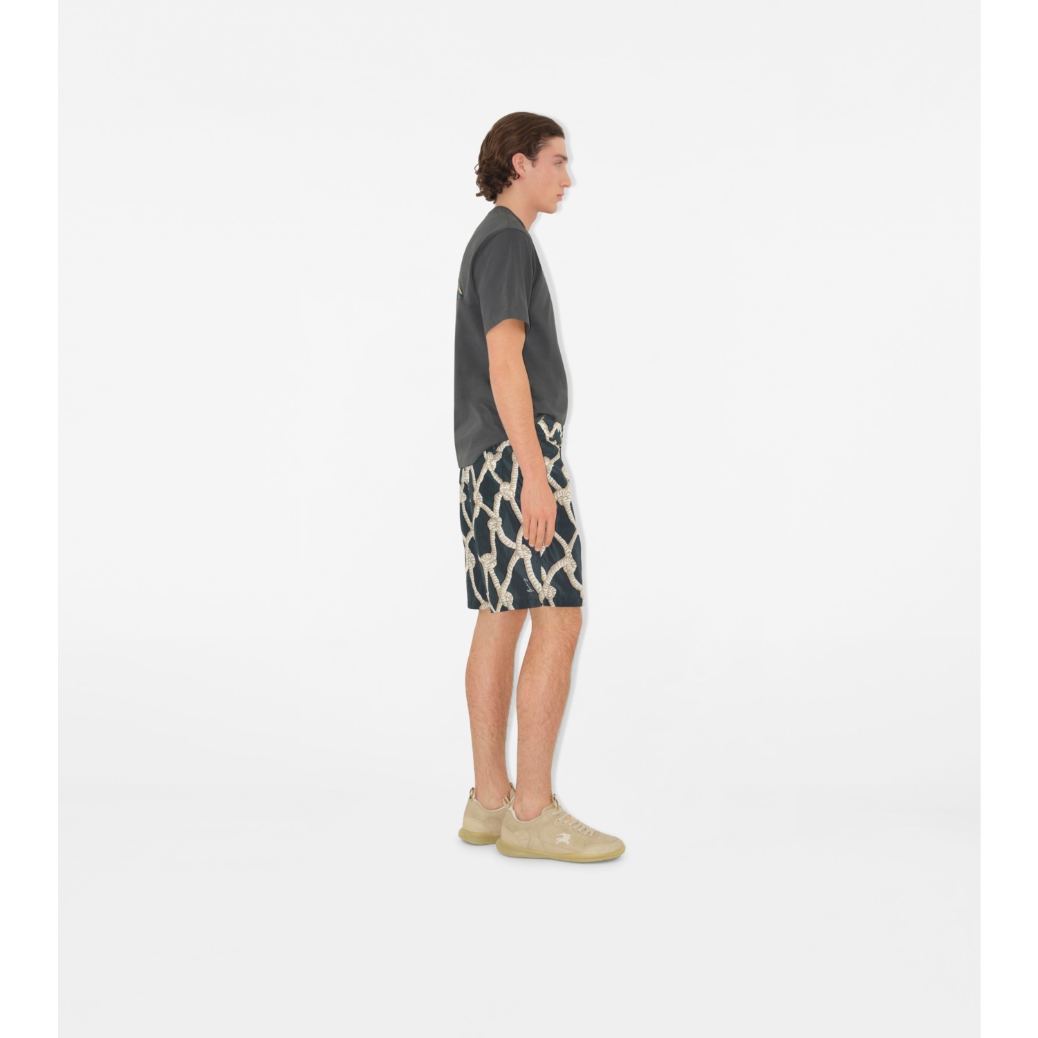 Knot Nylon Shorts in Magnet - Men | Burberry® Official
