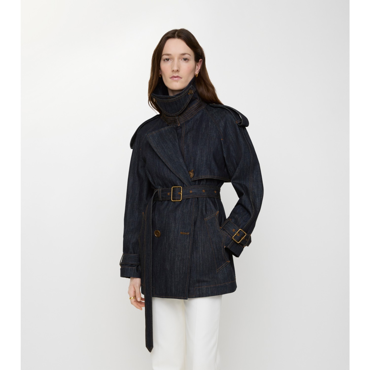 Short Denim Fitzrovia Trench Coat