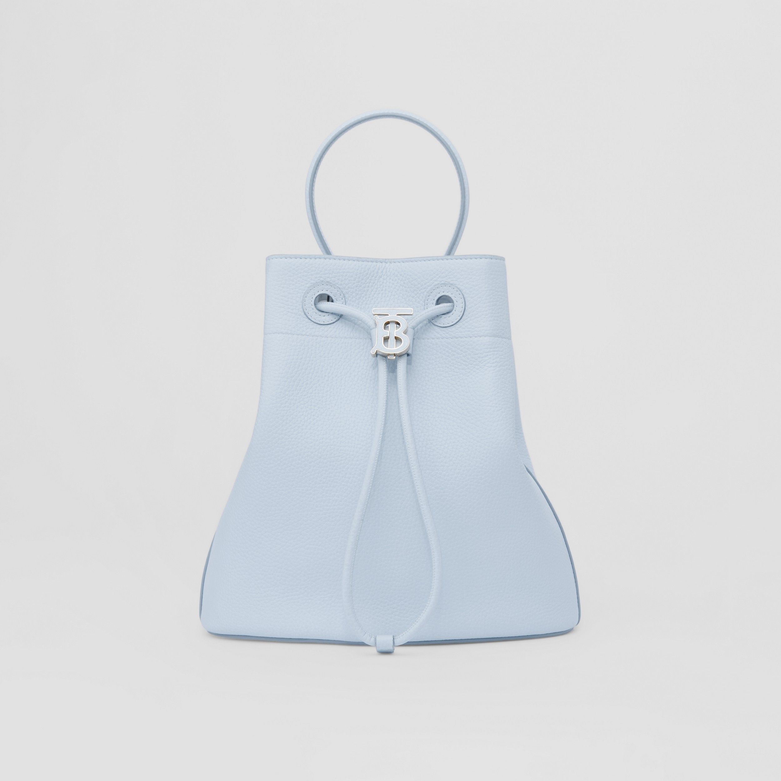 Grainy Leather Small TB Bucket Bag in Pale Blue - Women | Burberry® Official - 1