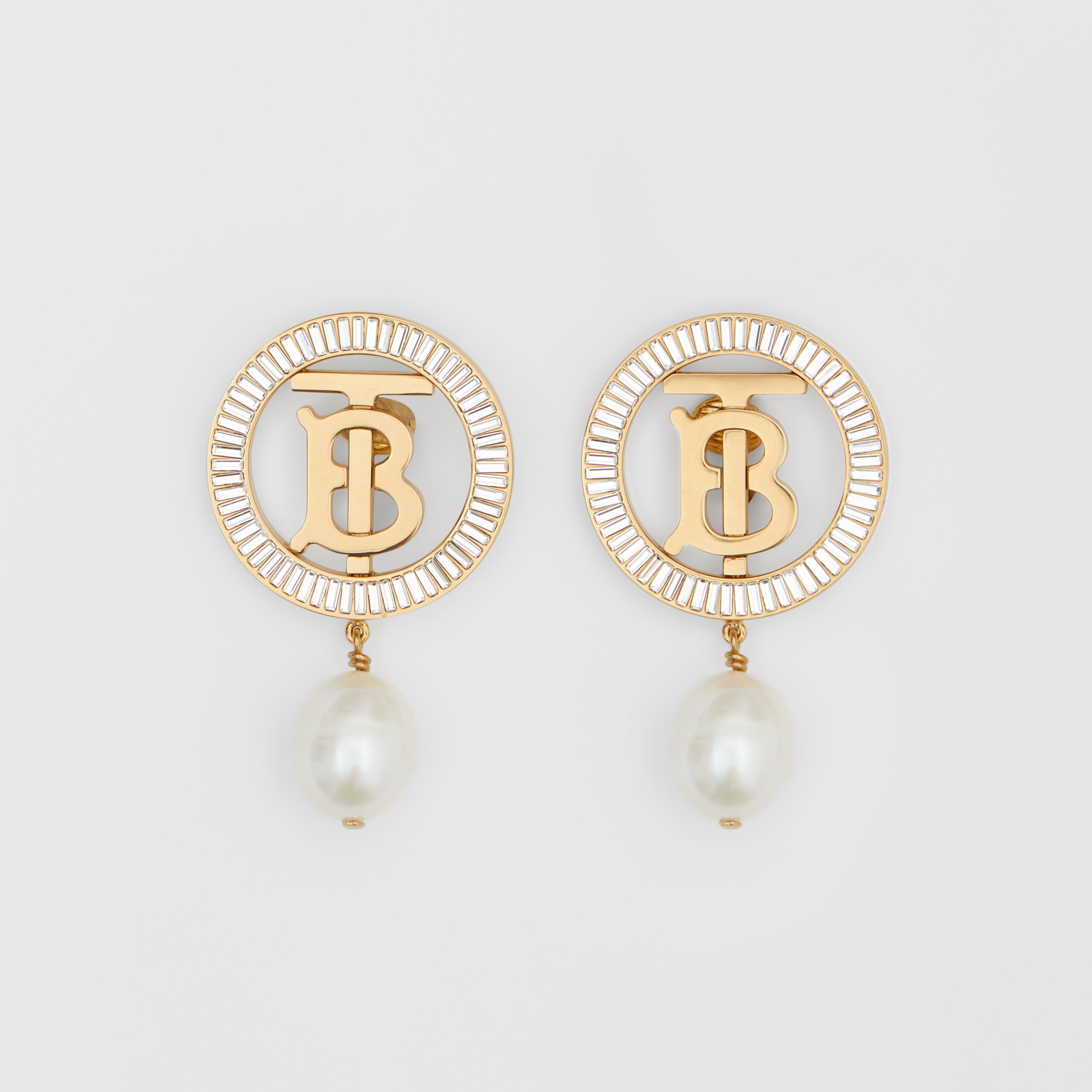 バーバリー パール ゴールド プレート モノグラム イヤリング ...