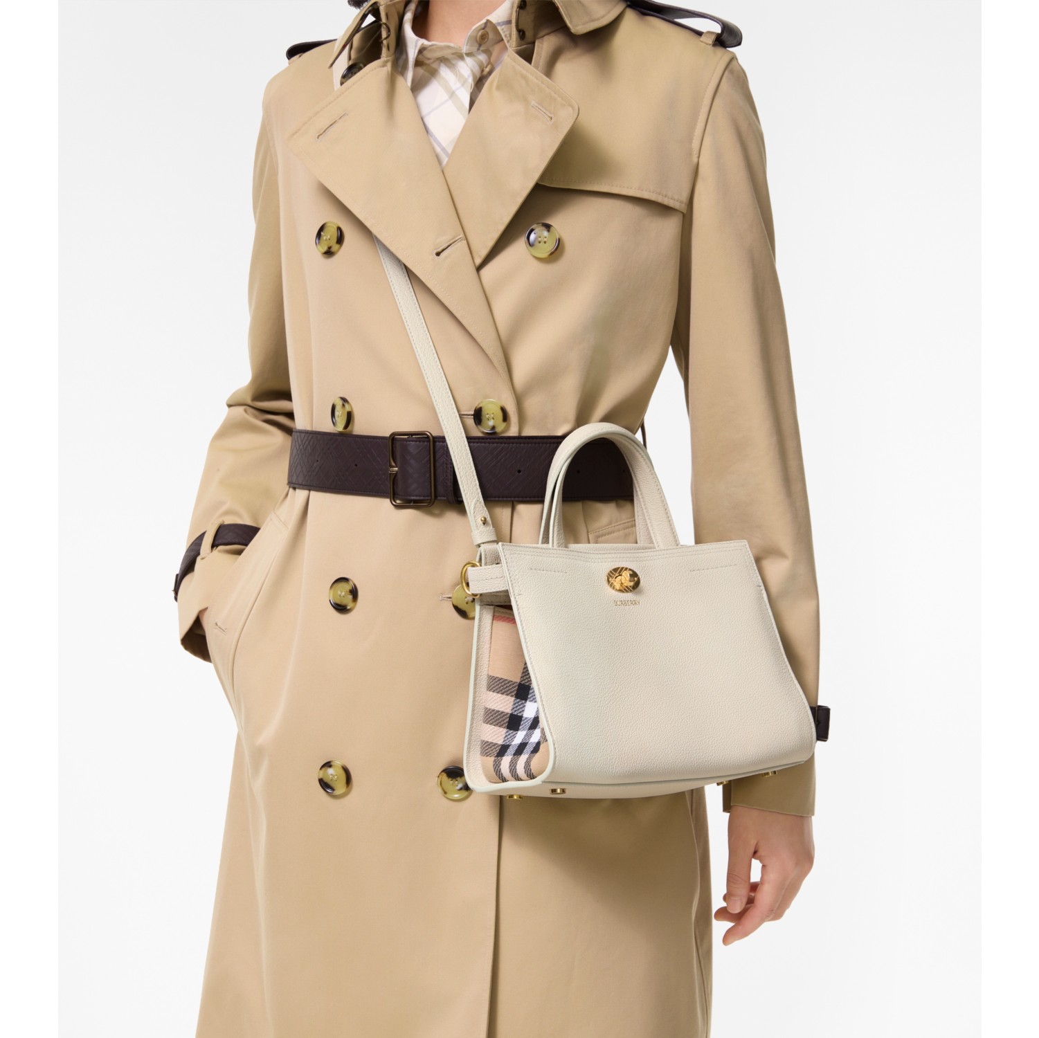 Mini Check Cotswolds Tote in Soap beige - Women, Leather