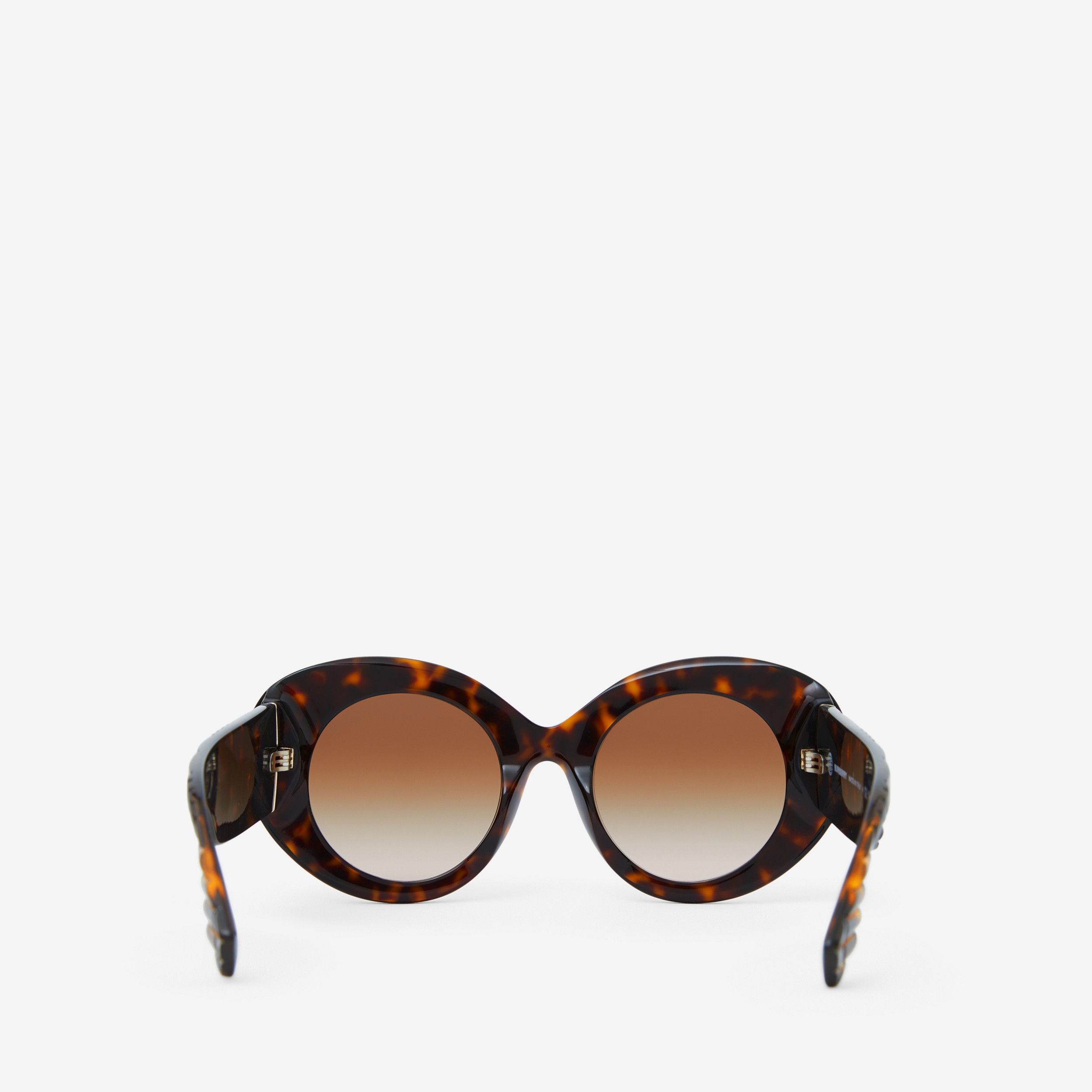 Óculos de sol Lola com armação redonda oversize e monograma (Casco  Tartaruga Escuro/marrom) - Mulheres | Burberry® oficial - 3